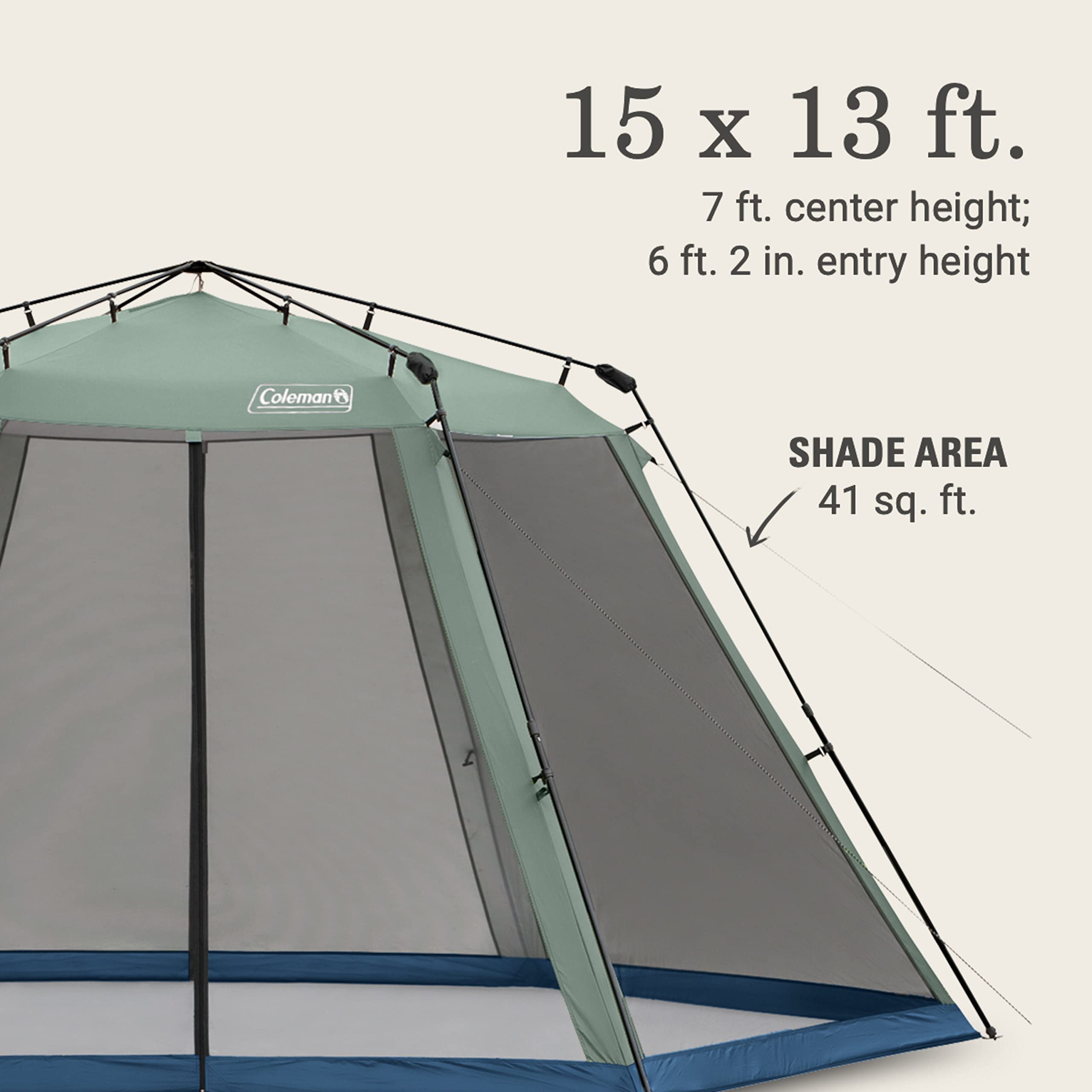 Coleman Portable Skylodge Screenhouse with 1-Minute Setup, Screened Gazebo for Bug-Free Lounging, Outdoor Sun Shade for Picnic, Events, Parties, Camping, & More