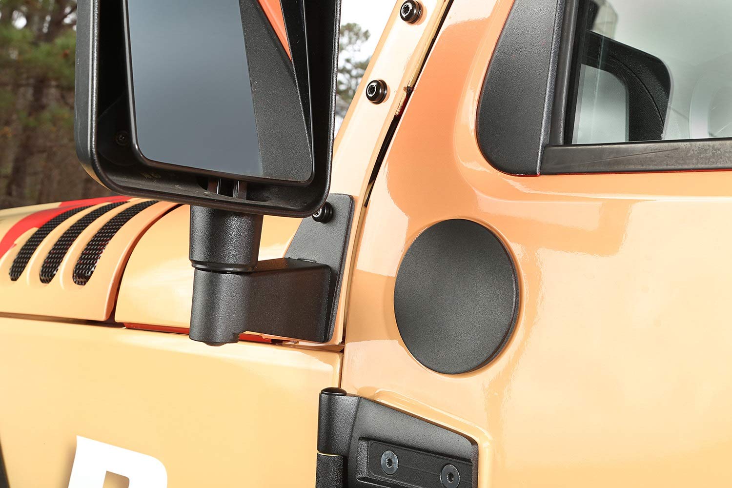 Rugged Ridge Mirror Brackets Relocation for Jeep Wrangler JK | Textured Black | 11025.07 | Fits 2007-2018 Jeep Wrangler JK