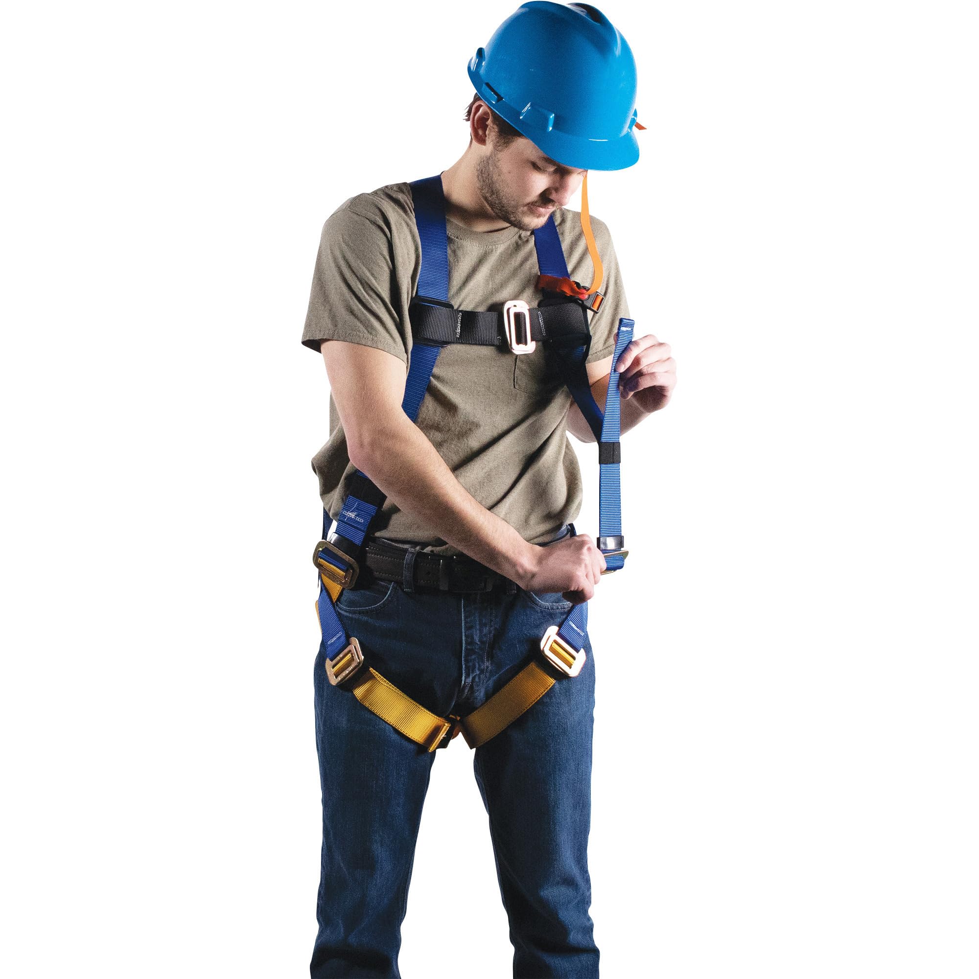 BaseWear Werner Construction Safety 3-Ring Harness- Blue Medium/Large