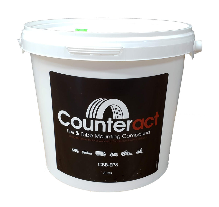 CBB-EP8 Counteract Euro Paste Tire/Tube 8lb Mounting Compound Bucket, Petroleum-Free Tire Changing Lube/Sealer for Trucks, Cars, Motorcycles, ATV, UTV, RV, Dirt Bikes, Made in USA