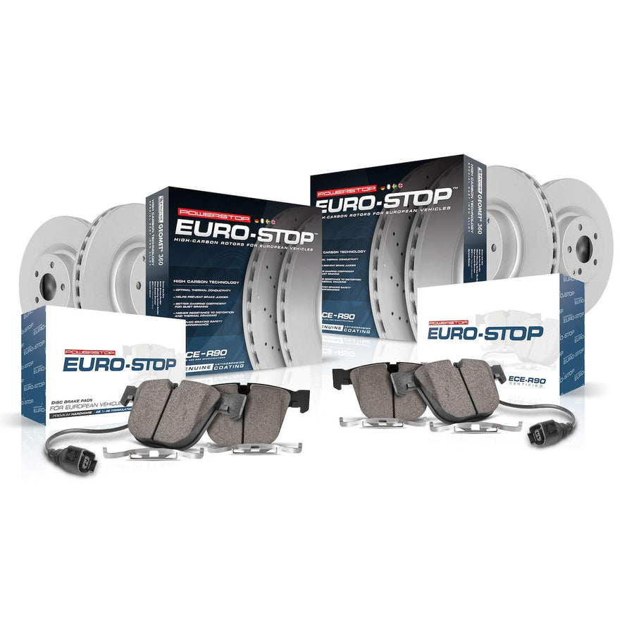 Euro-Stop Power Stop ESK7853 Certified Front & Rear Brake Kit For Mercedes-Benz Maybach S, Mercedes-Benz Maybach S560, Mercedes-Benz S550, Mercedes-Benz S550e [Model Specific]