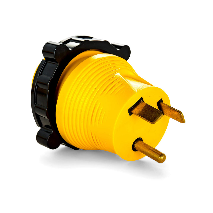 Camco 30A-30A Power Grip RV/Camper Locking Adapter | Compatible with 30-Amp Locking Plugs | Weatherproof Connection | Easy Outlet Removal | 125 Volt / 3750 Watt (55642)
