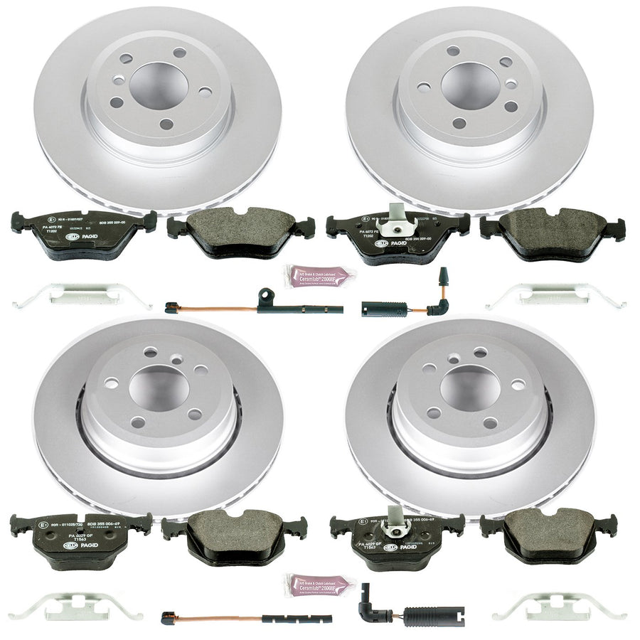 Euro-Stop Power Stop Brake Kit and 1 Front & 1 Rear Sensor Wires For BMW X3 2004-2010 [Model Specific]