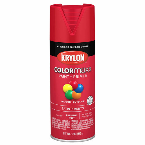 Krylon® COLORmaxx 5574, Pimento, Satin-12 Ounce Aerosol Paint, (Pack of 1)