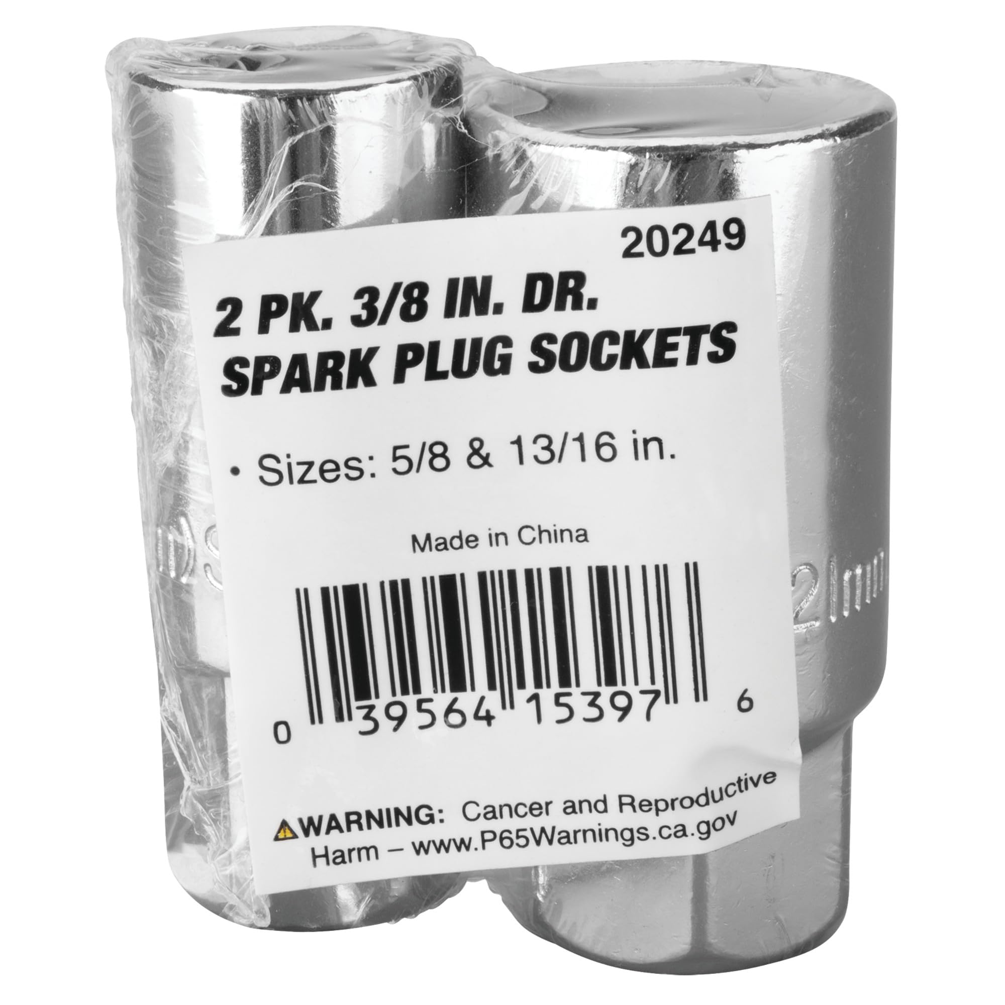 Spark Plug Sockets Performance Tool 20249 - 5/8 In. and 13/16 In., Chrome-Plated, 3/8 In. Drive
