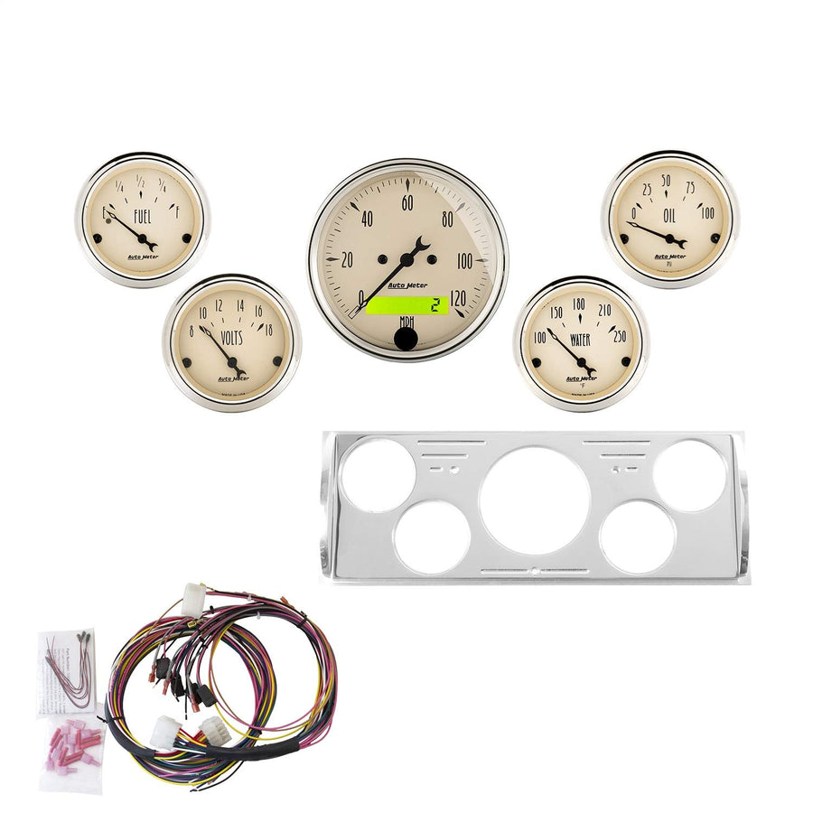 Gauge Kit AutoMeter 7057-AB, 5 Pc, Chevy Truck 40-46, Mph/Fuel/Oilp/Wtmp/Bat, Ab
