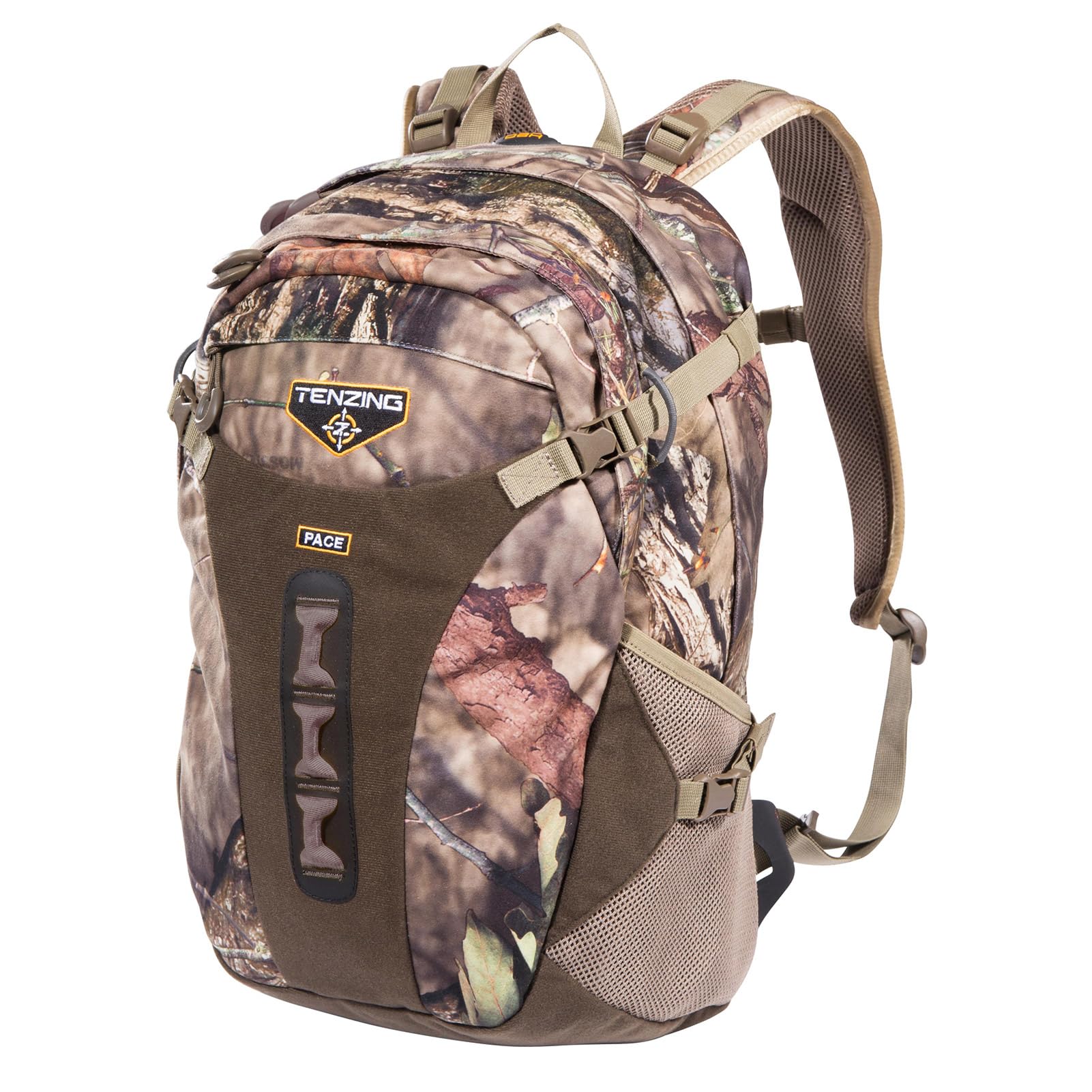 TENZING Day Pack Pace, Mossy Oak Break-Up Country, 1,600-Cubic-Inch Low-Profile Ultra Soft Quiet Durable Hunting Backpack with Multiple Pockets & Water Reservoir Compartment