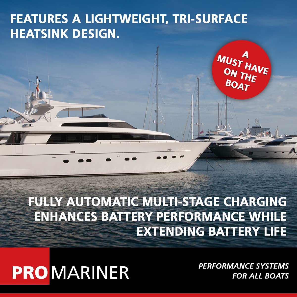 ProSport HD 44006 ProMariner Waterproof Marine Battery Charger, 6 Amp, 1 Bank