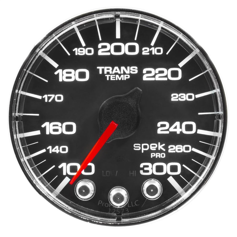 AutoMeter P346318 Water Temp Gauge (Spek-Pro 2 1/16", 300ºf, Stepper Motorwith Peak & Warn, Blk/Chrm, Spek-Pro)
