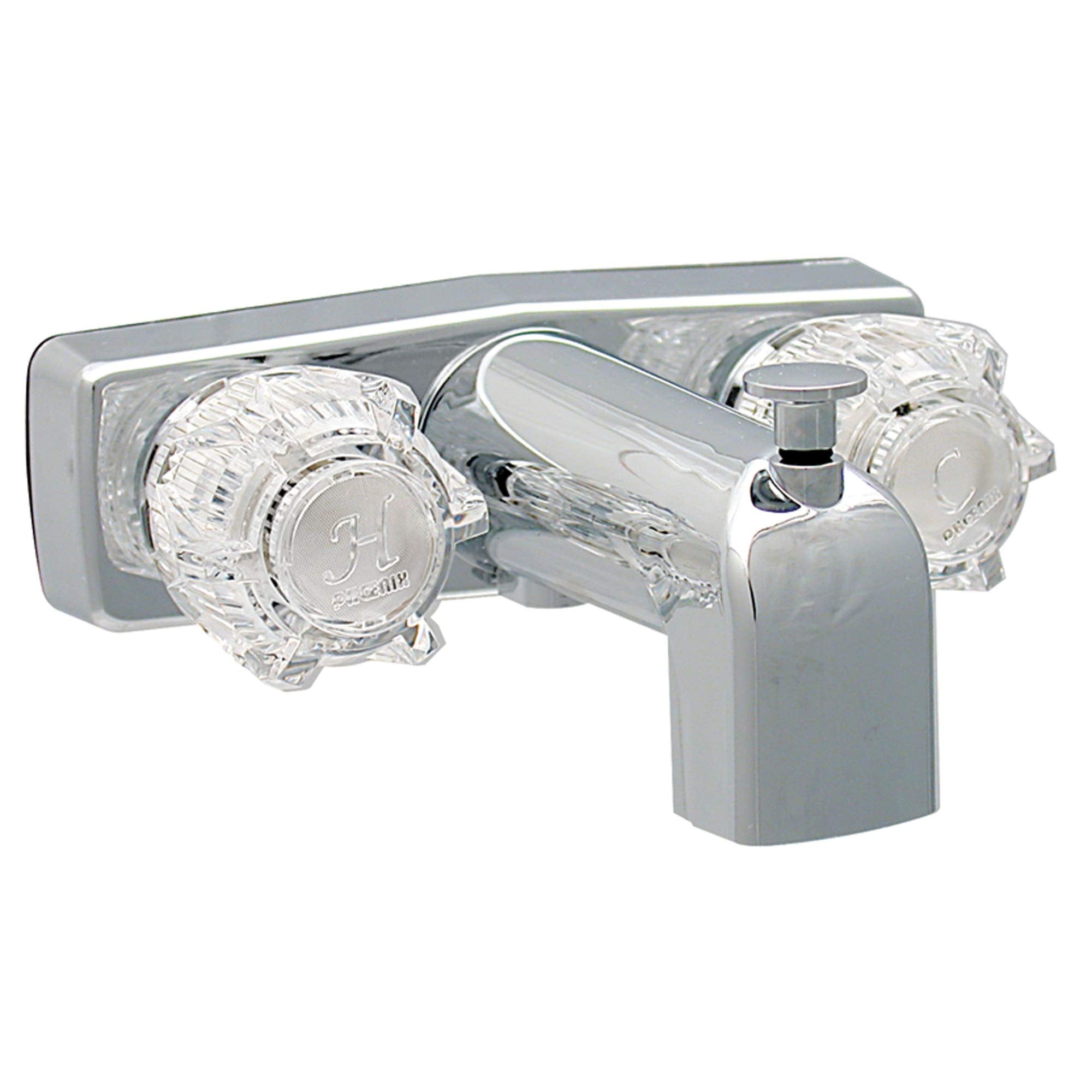 Valterra PF213336 Two-Handle 4" Tub/Shower Diverter Faucet with Shower Head Kit - Brass, Chrome