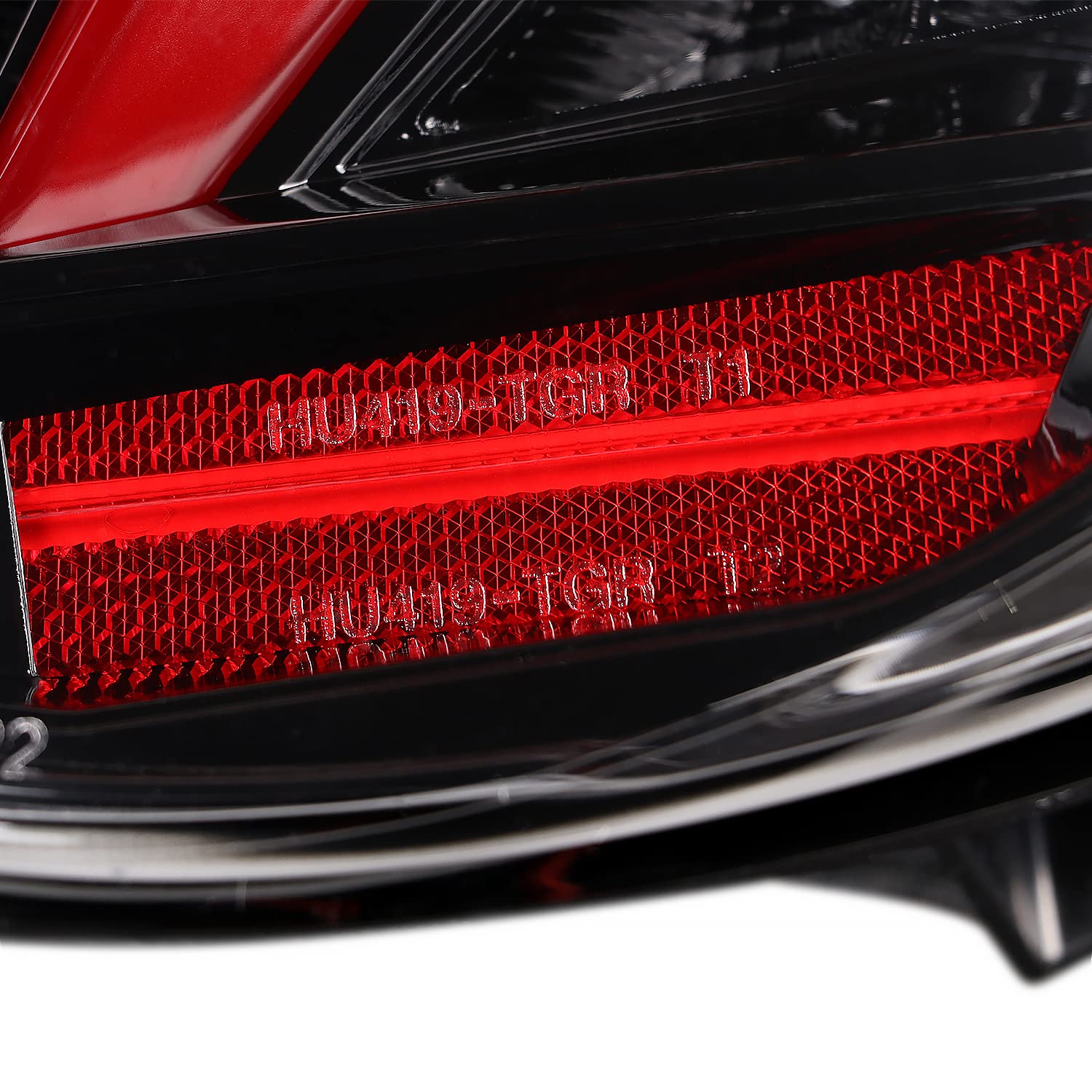 Jet Black LED Tail Lights+Sequential LED Signal SPEC-D TUNING Compatible with 2013-2016 Scion FR-S, 2013-2016 Subaru BRZ, Left + Right Pair Assembly