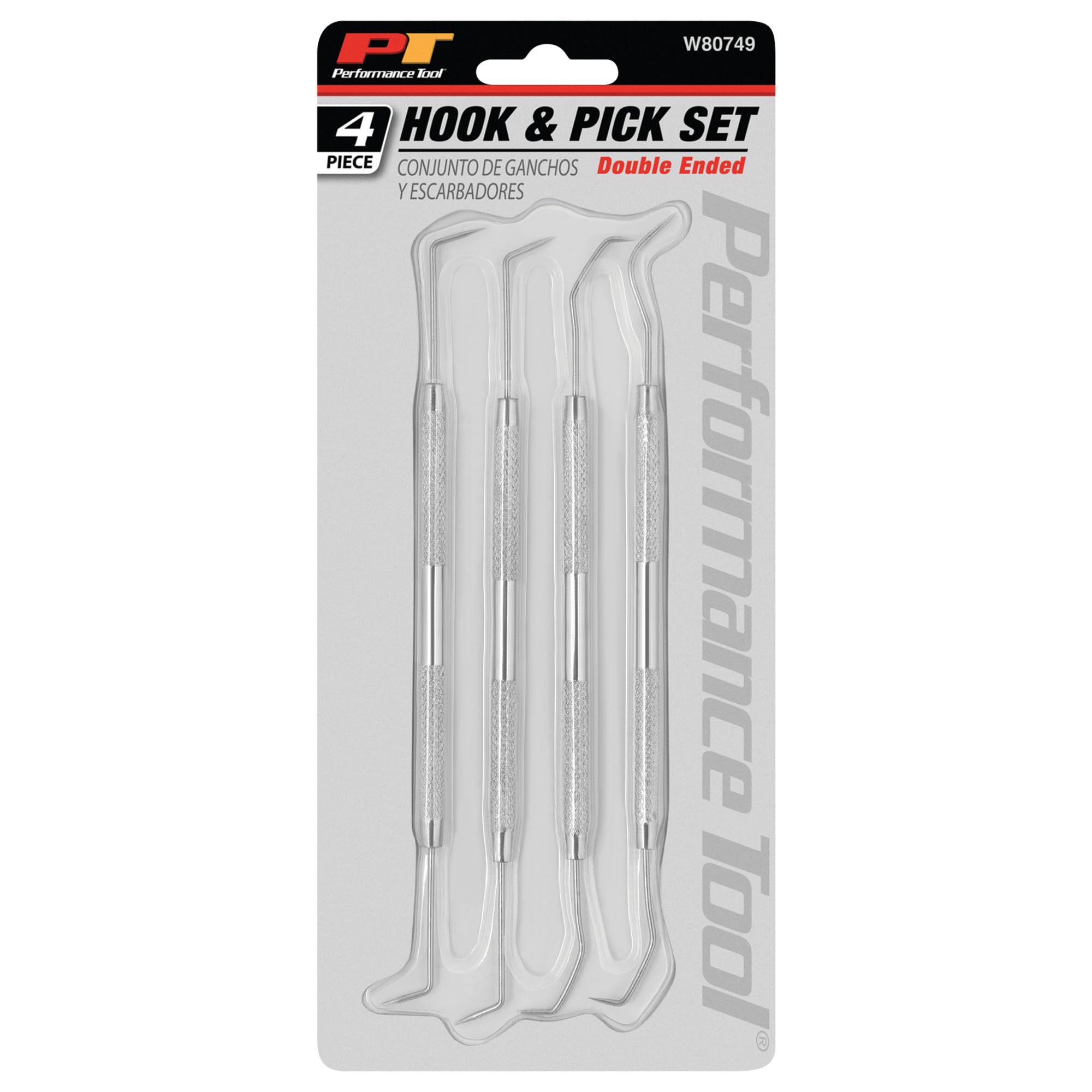 4-Piece Performance Tool W80749 Pick & Hook Set with Stainless Steel Tips - Ideal for Jewelers, Mechanics, Fishermen, Gun Repairs, and More