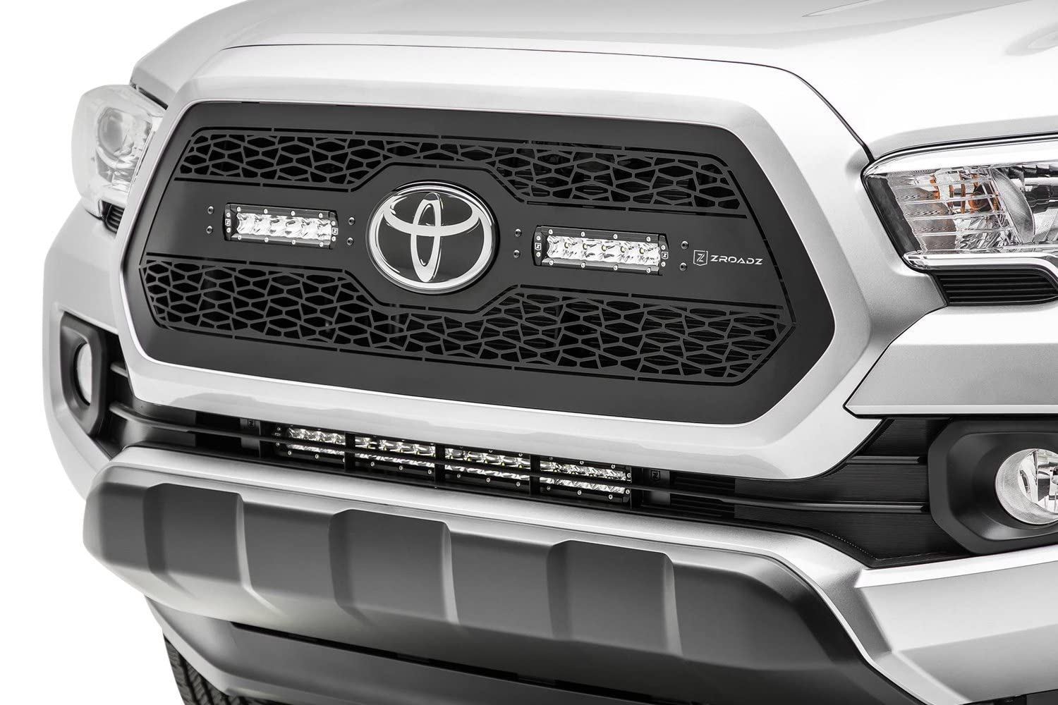 ZROADZ Grille, 2018-2021 Tacoma Black, Insert with (2) 6" LEDs, Does Not Fit Vehicles with Camera - PN #Z319511