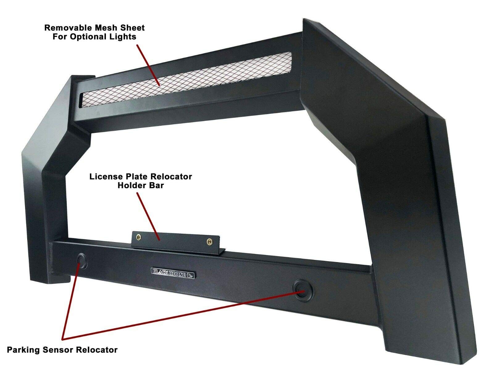 Bull Bar Black Horse Armour No skid plate Matte Black Compatible with 2015-2022 Chevrolet Colorado ( Excludes ZR2 submodel )|2015-2022 GMC Canyon-AB-GM20-NL