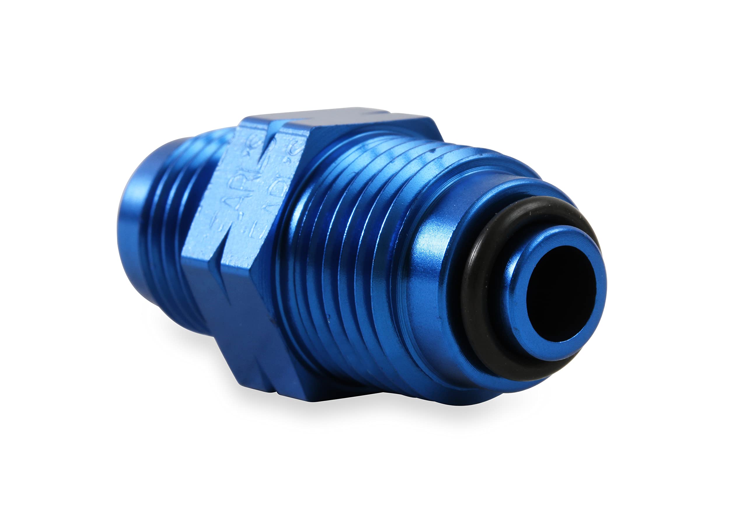 Blue Anodized Aluminum Earl's - 991955ERL -6AN Male to 16mm by 1.5 Power Steering/ Fuel Injection Adapter Fitting