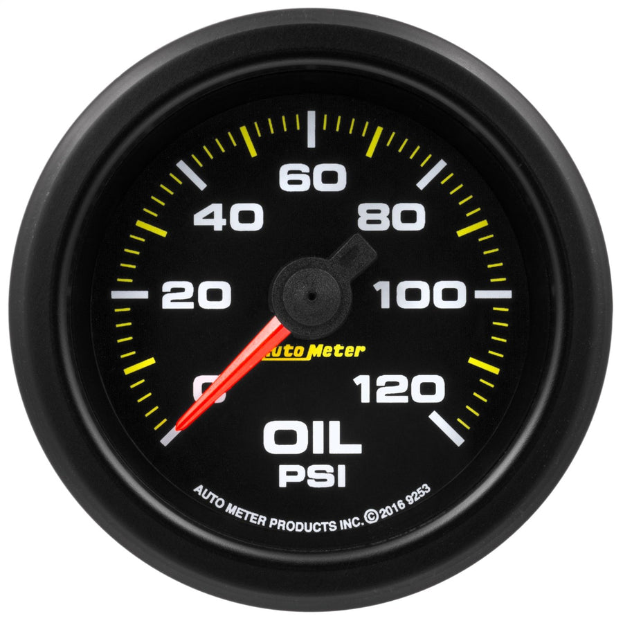 Gauge AUTO METER 9253, Oil Press, 2 1/16", 120Psi, Stepper Motor W/Warn, Extreme Environment