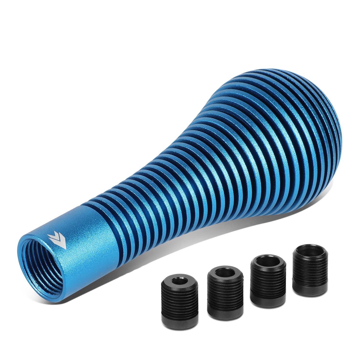 NRG Innovations Universal Aluminum SK-701BL Heat Sink Bubble Head Short Shift Knob with Thread Adapters, 45mm OD x 115m H, Blue