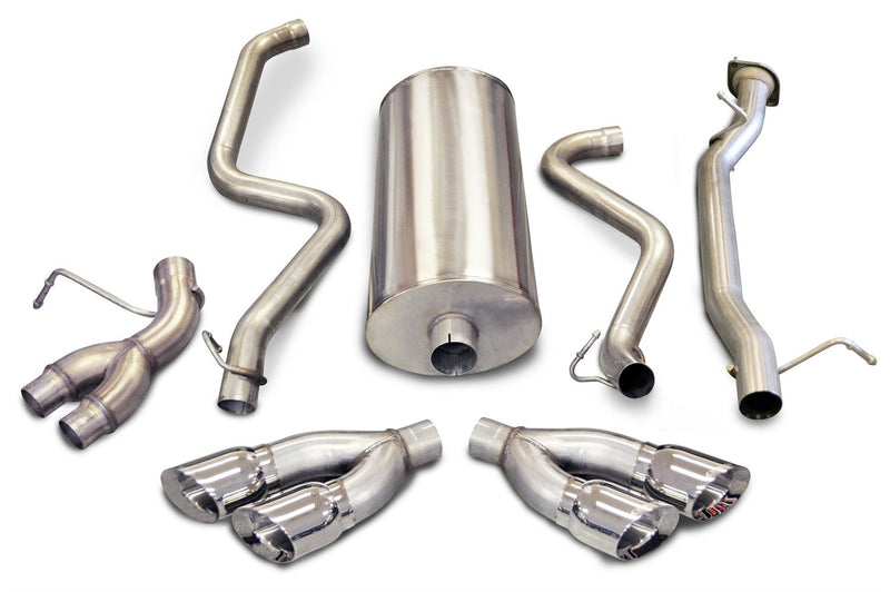 Pro Series CORSA 14897 Split Side Exit Catback Exhaust System with Twin Side Swept 4" Tips