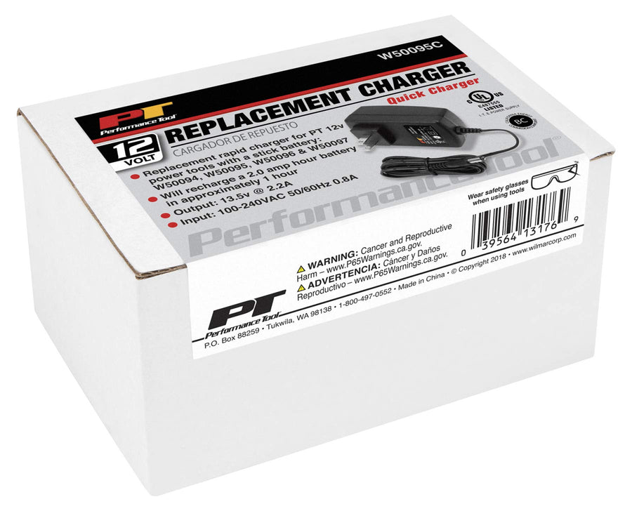 Replacement Performance Tool W50095C Rapid Charger for PT 12 Volt Power Tools with Stick Battery - Fast and Convenient Charging for Your Power Tools