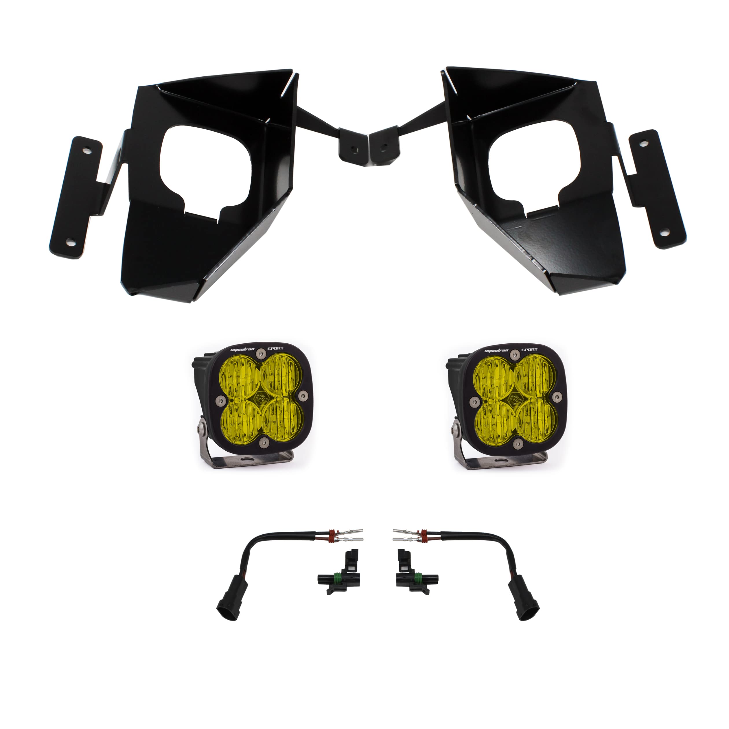 Squadron Sport Baja Designs Fog Pocket Kit - '16-18 Silverado/Sierra 1500 (Wide Cornering; Amber)