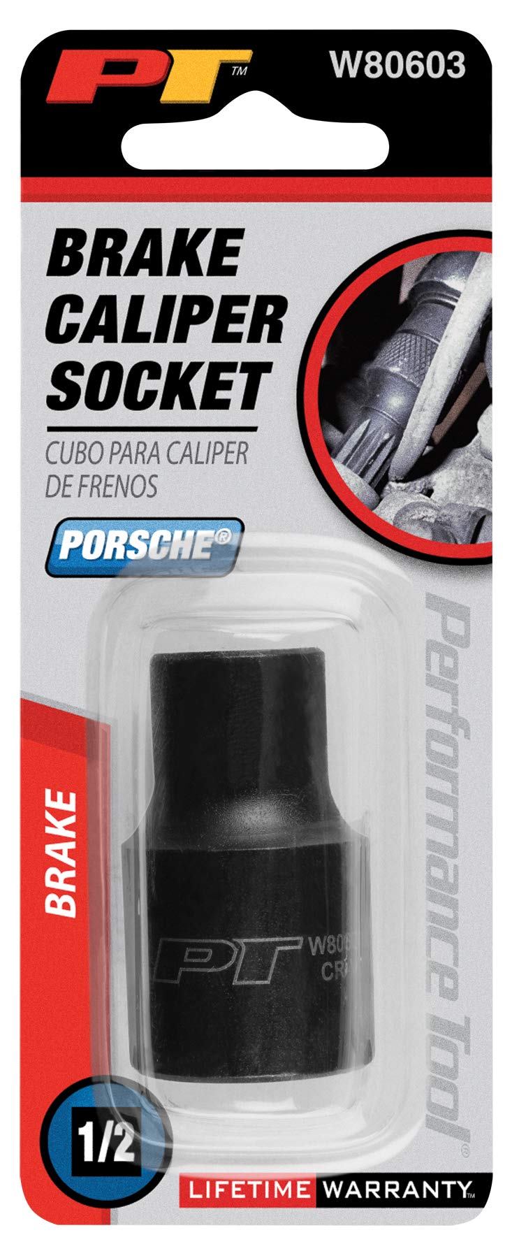 Brake Caliper Socket Performance Tool W80603, 1/2-Inch Drive 9mm 10 Point for European Cars Repair