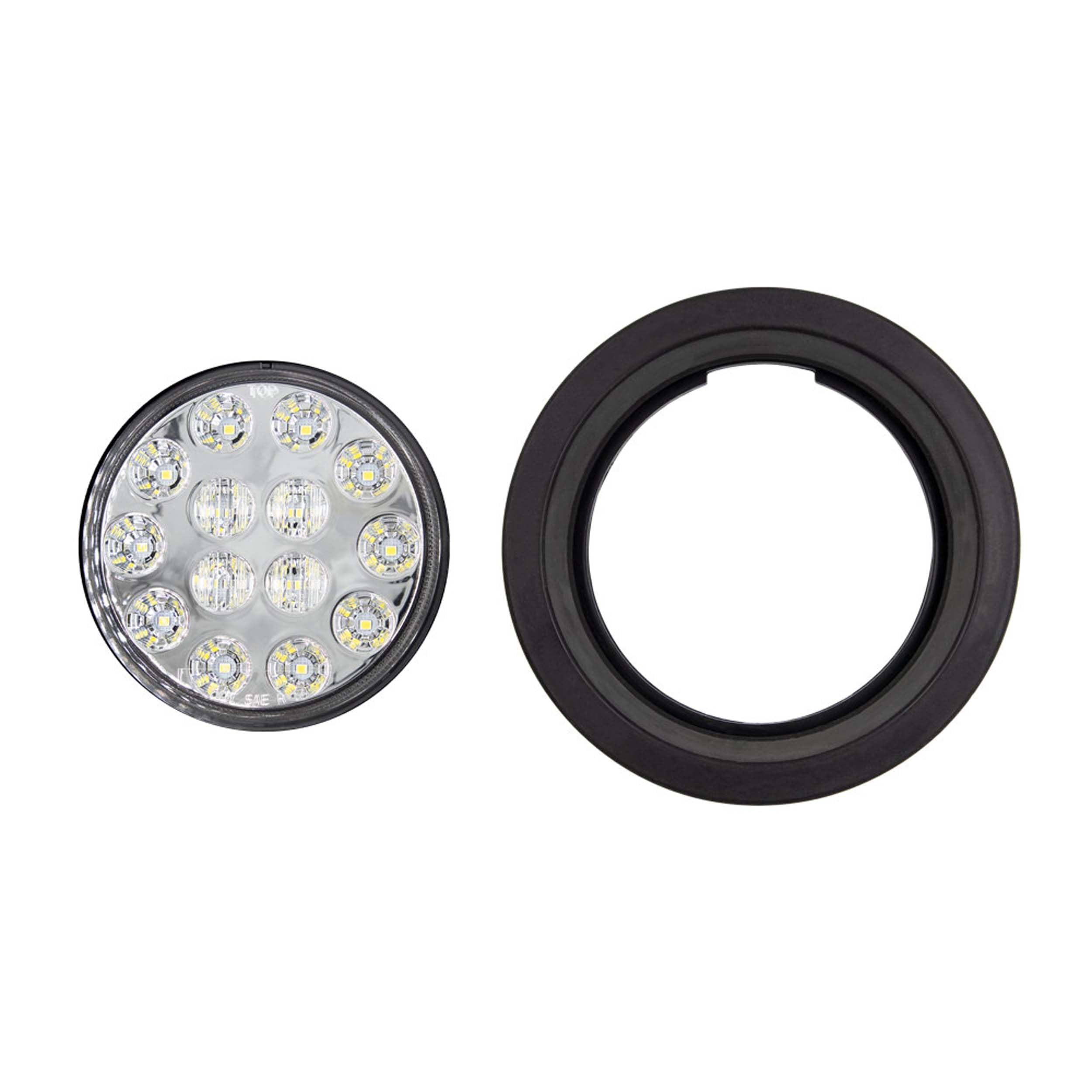 Heise Metra Trailer Led Lights - 4 Inch Round White with Grommet