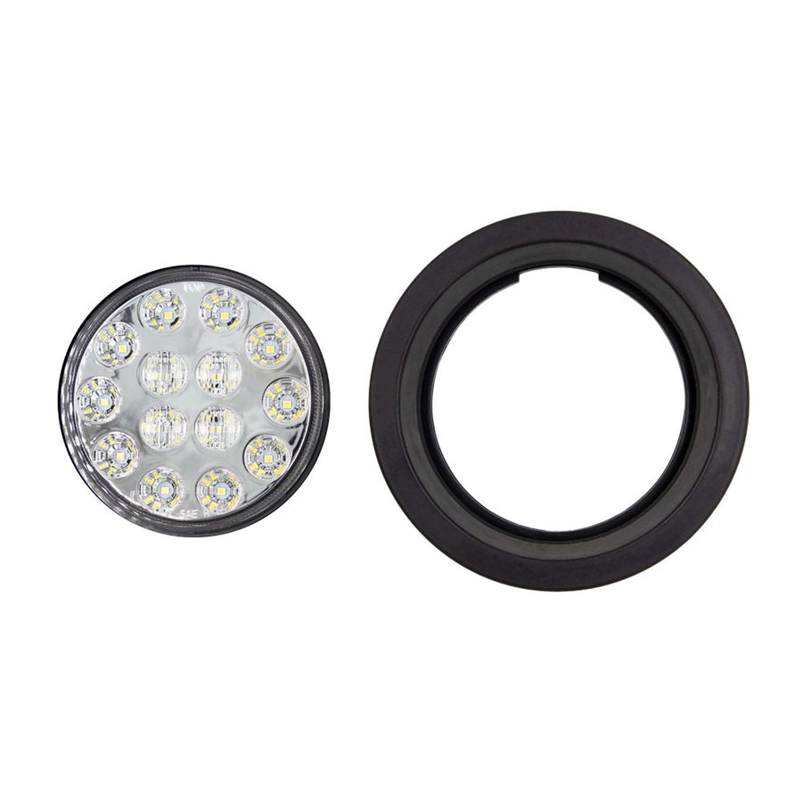 Heise Metra Trailer Led Lights - 4 Inch Round White with Grommet