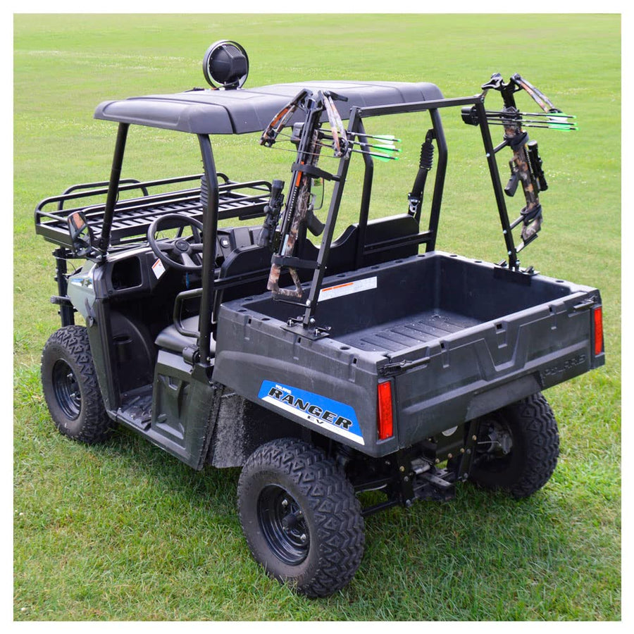 Quick-Draw GREAT DAY Double Crossbow Rack - Aluminum Frame - Black Powder-Coated Finish - 2 Crossbows Holder, QD802-CB
