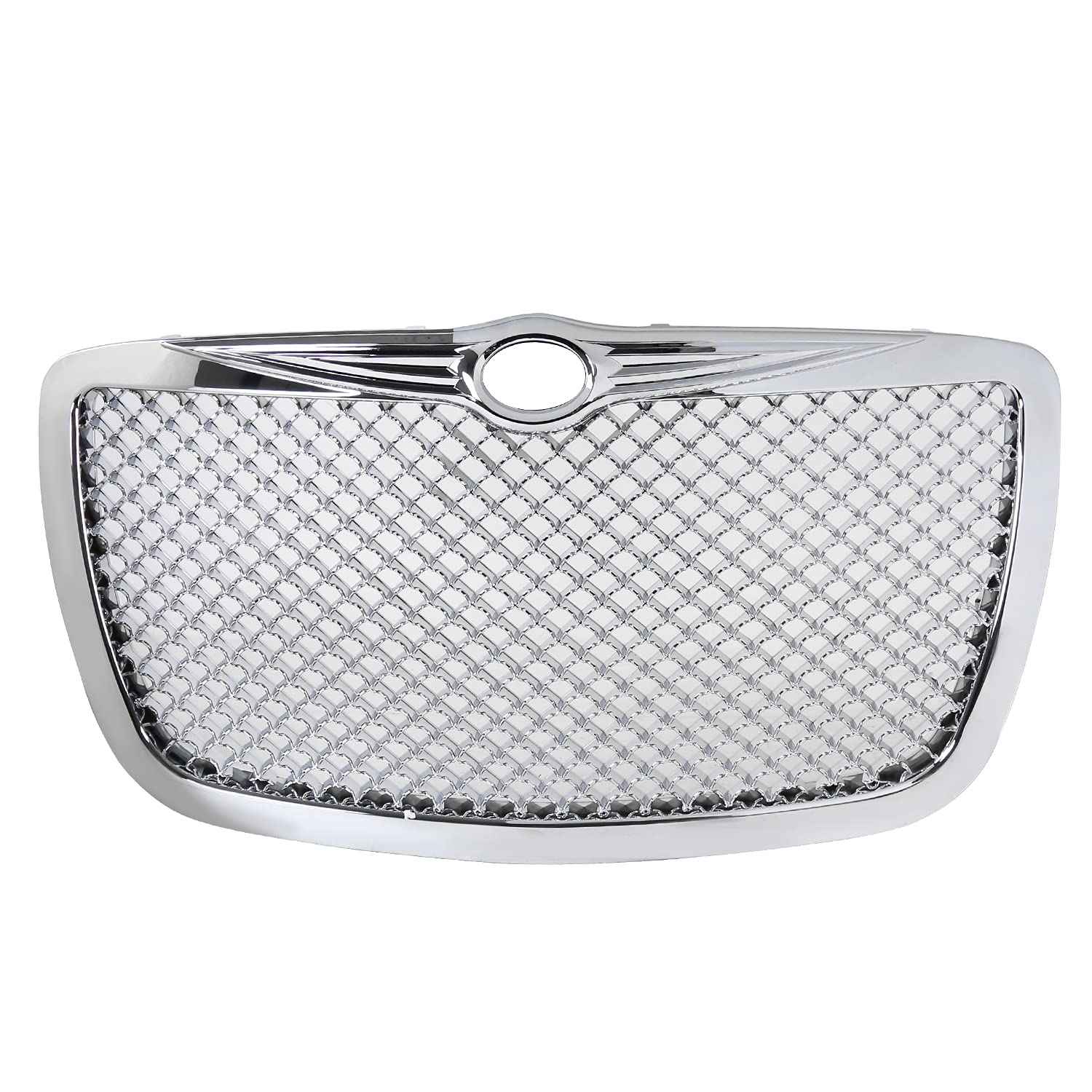 Front Chrome Mesh Grill Grille Spec-D Tuning Compatible with 2005-2010 Chrysler 300 300C