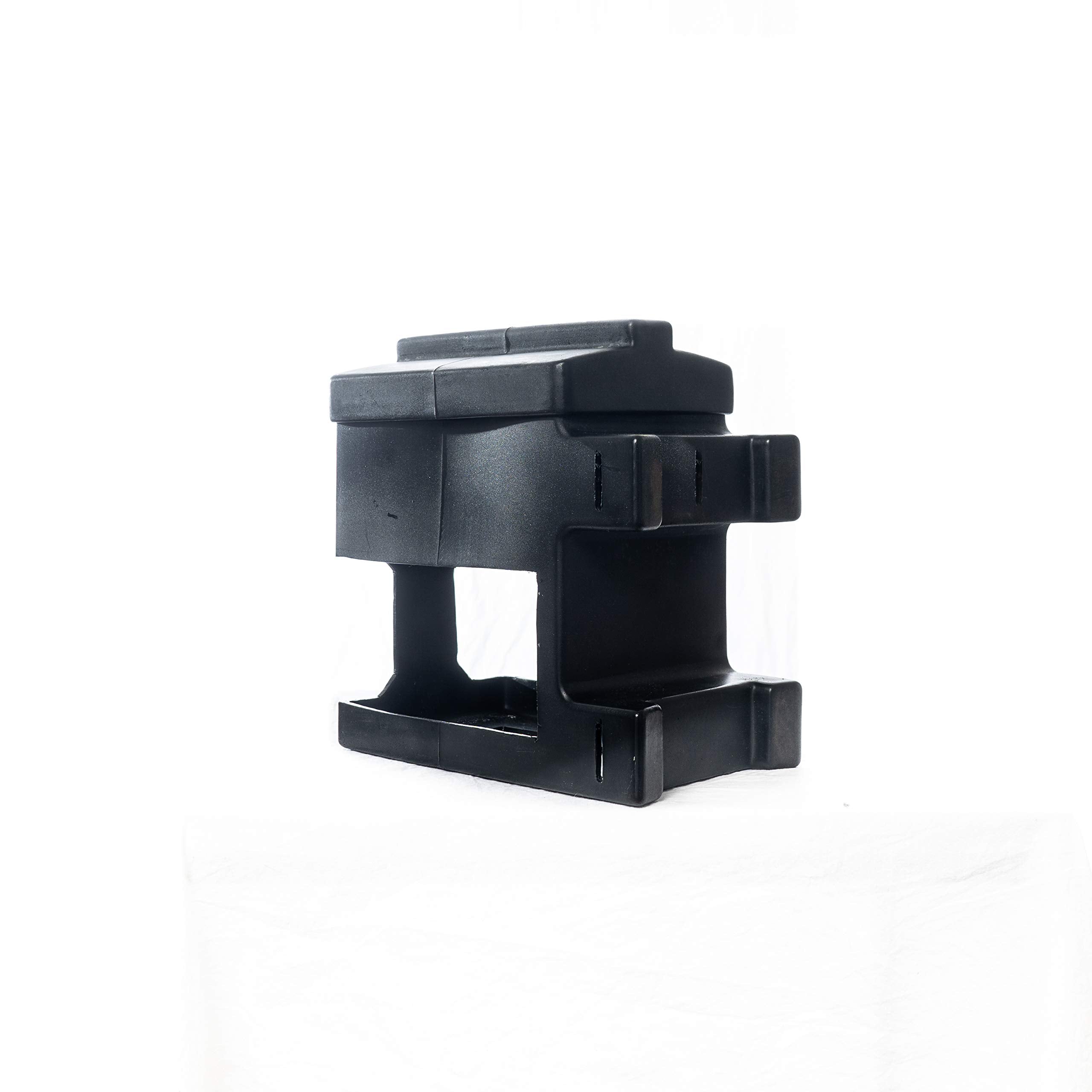 Brick Holder Capsule Feeders for up to Four, 4 lb Salt, Mineral, and Attractant Bricks with Mounting Straps, Black