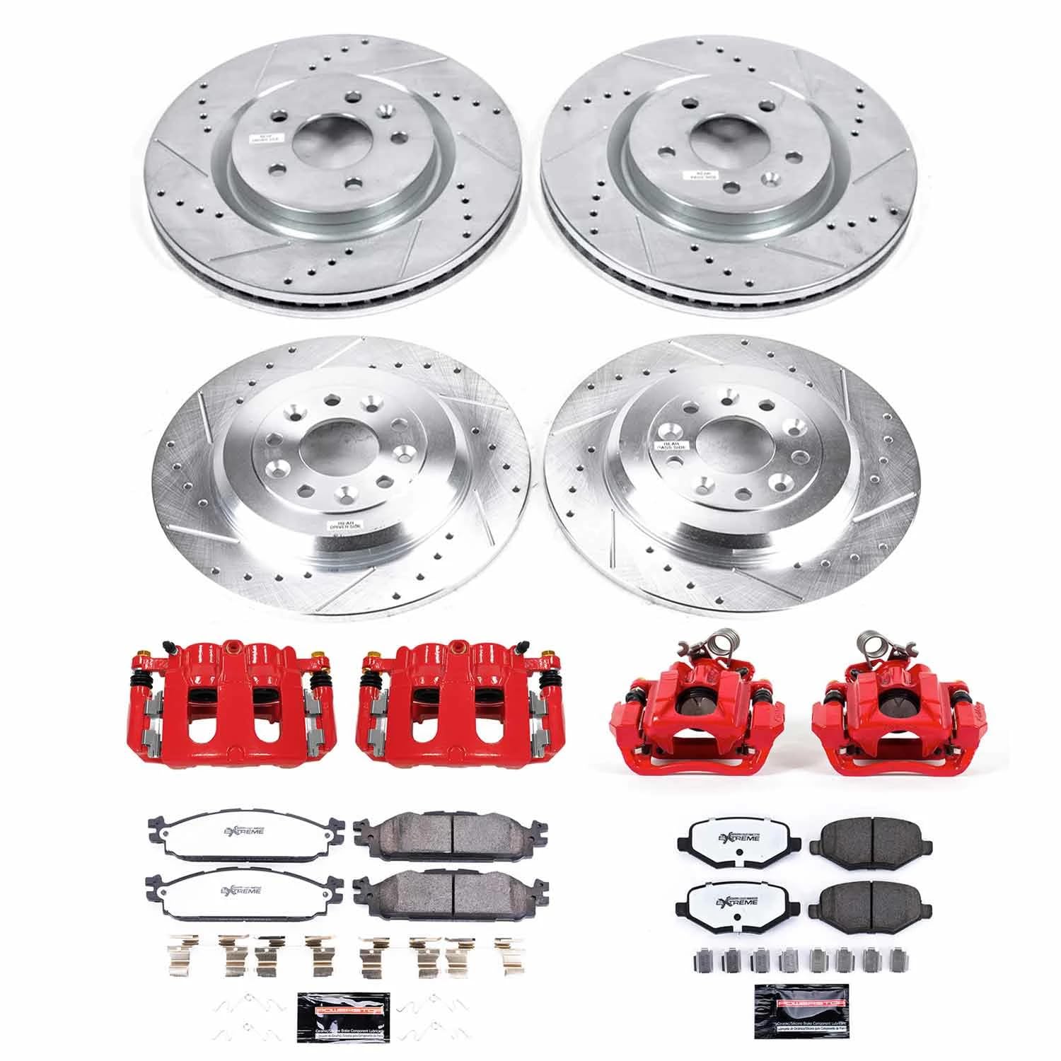 Power Stop Z36 KC5584-36 Truck & Tow Front and Rear Brake Caliper Kit- Brake Rotors, Brake Pads, Brake Calipers