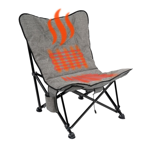 Aurora Chair Heated Kuma Outdoor Gear w/Power Bank & Bluetooth (Heather Grey)
