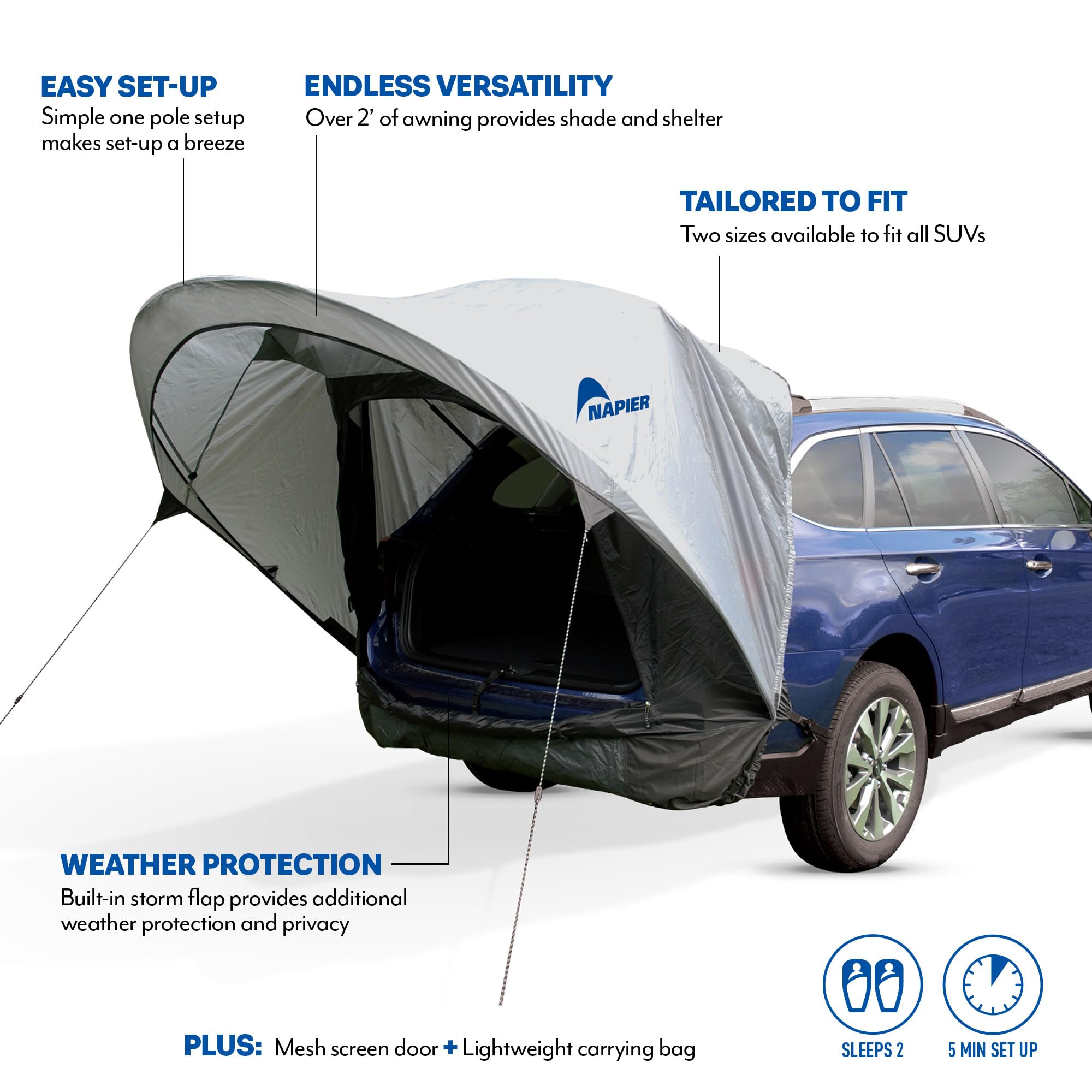 Sportz Cove Napier | Fits Small to Large SUVs | Easy 5-Minute Setup | Sun Protection & Privacy Shelter for Camping, Tailgating, Road Trips