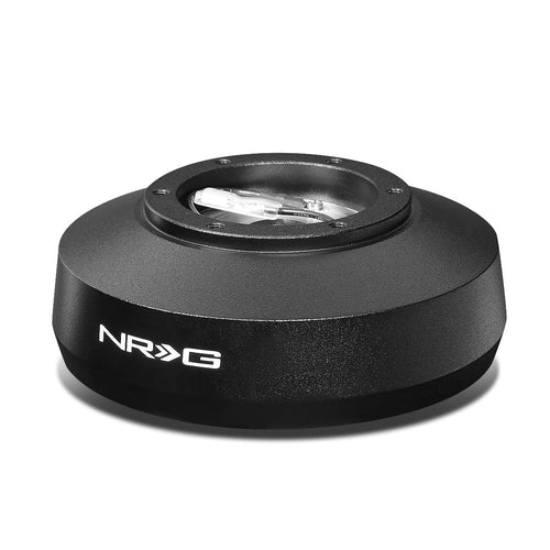 NRG Innovations Short Hub Racing Steering Wheel, Lockable Aluminum Steering Shaft, 6x70mm Bolt Pattern Quick Release Adapter Unit, Compatible With 92-97 Ford F150/ F250/ F350, Black, NRG-SRK-161H