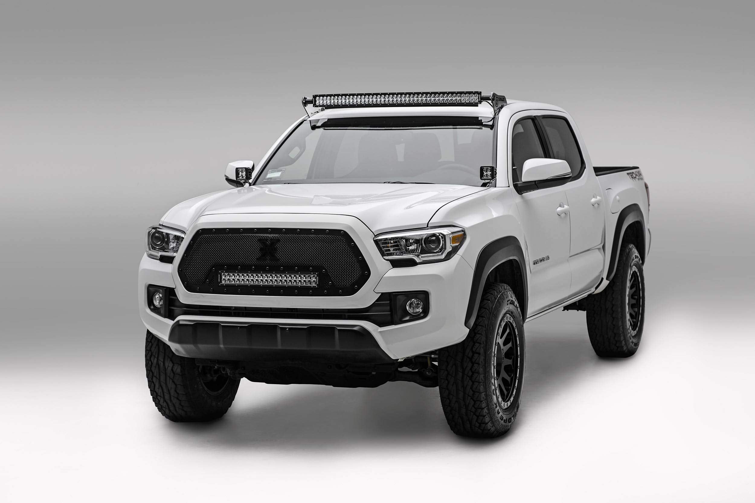 ZROADZ LED Mounting Bracket Ditch Hood Hinge - Compatible w/ 2016-2022 Toyota Tacoma - to Mount (2) 3 Inch LED Pod Lights - Mild Steel Gloss Black - Bolt-On Easy Installation - PN #Z369401