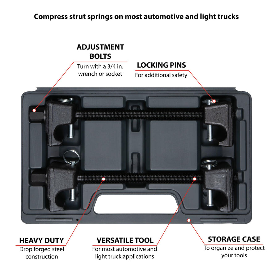 W89322 Performance Tool Professional Strut Spring Compressor with Locking Pins for Most Automotive and Light Truck Applications, Drop Forged Steel