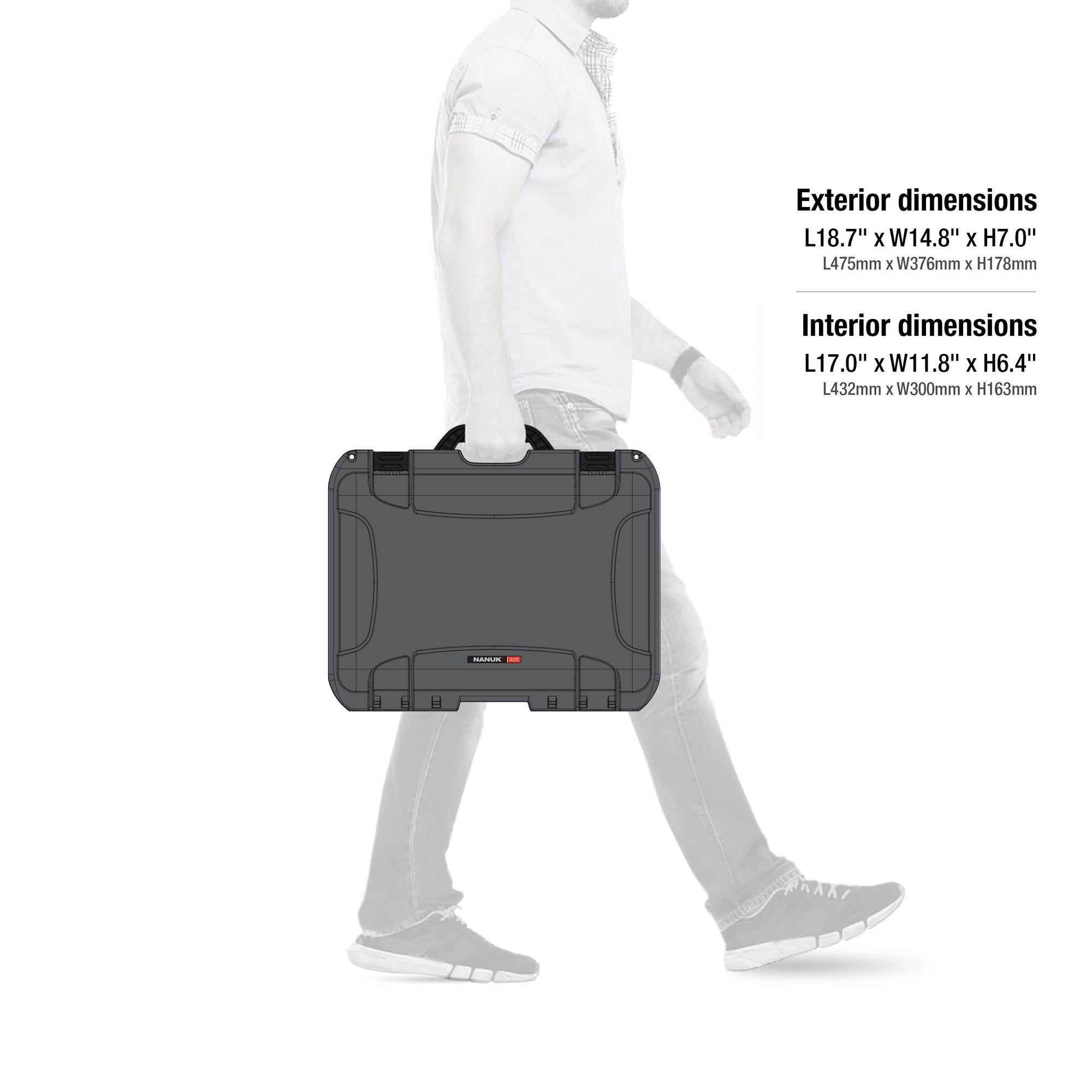 Waterproof Nanuk 925 Hard Case with Padded Dividers - Graphite