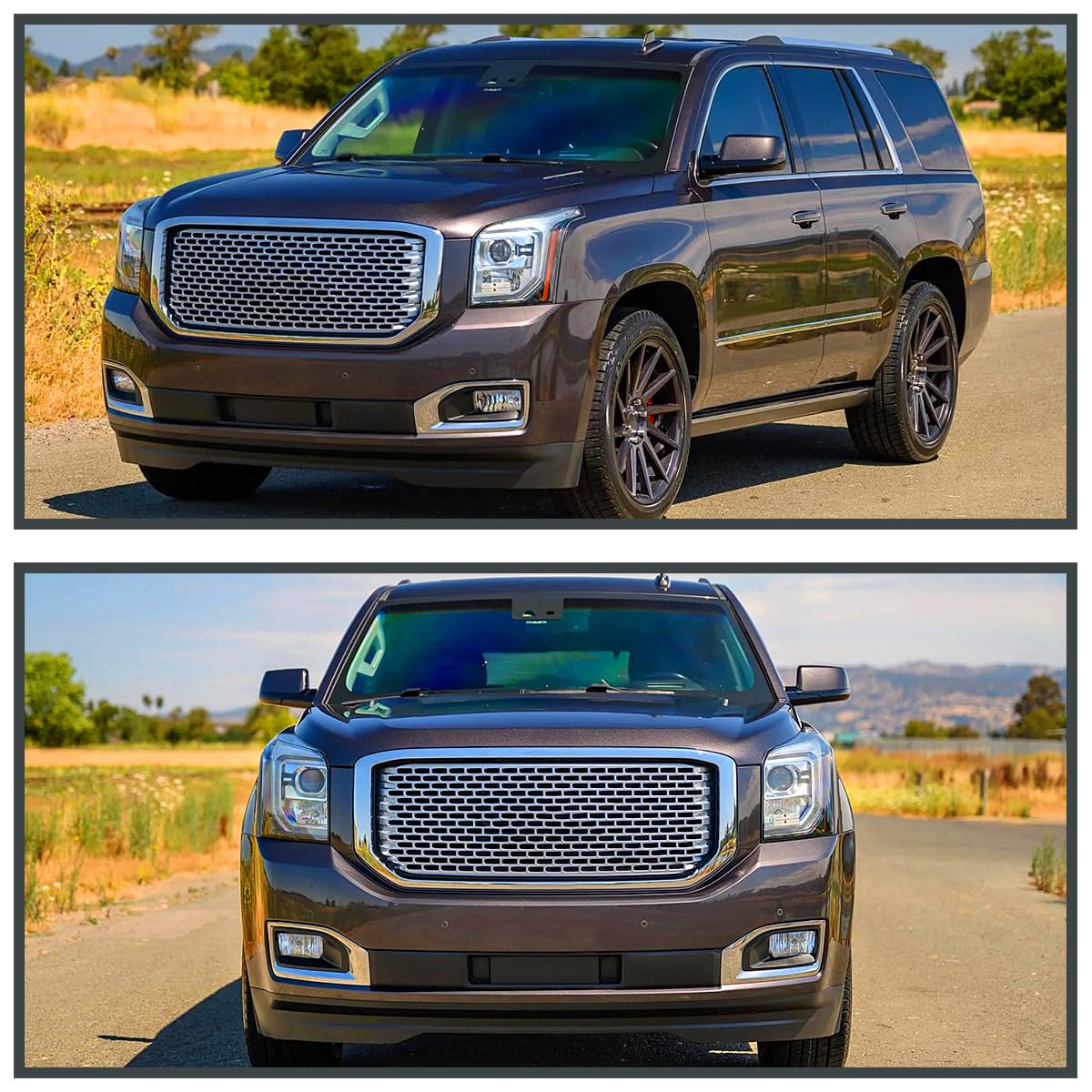 Fog Lights + Bezel + Wiring SPEC-D TUNING Compatible with 2015-2018 GMC Yukon XL, L+R Pair Assembly