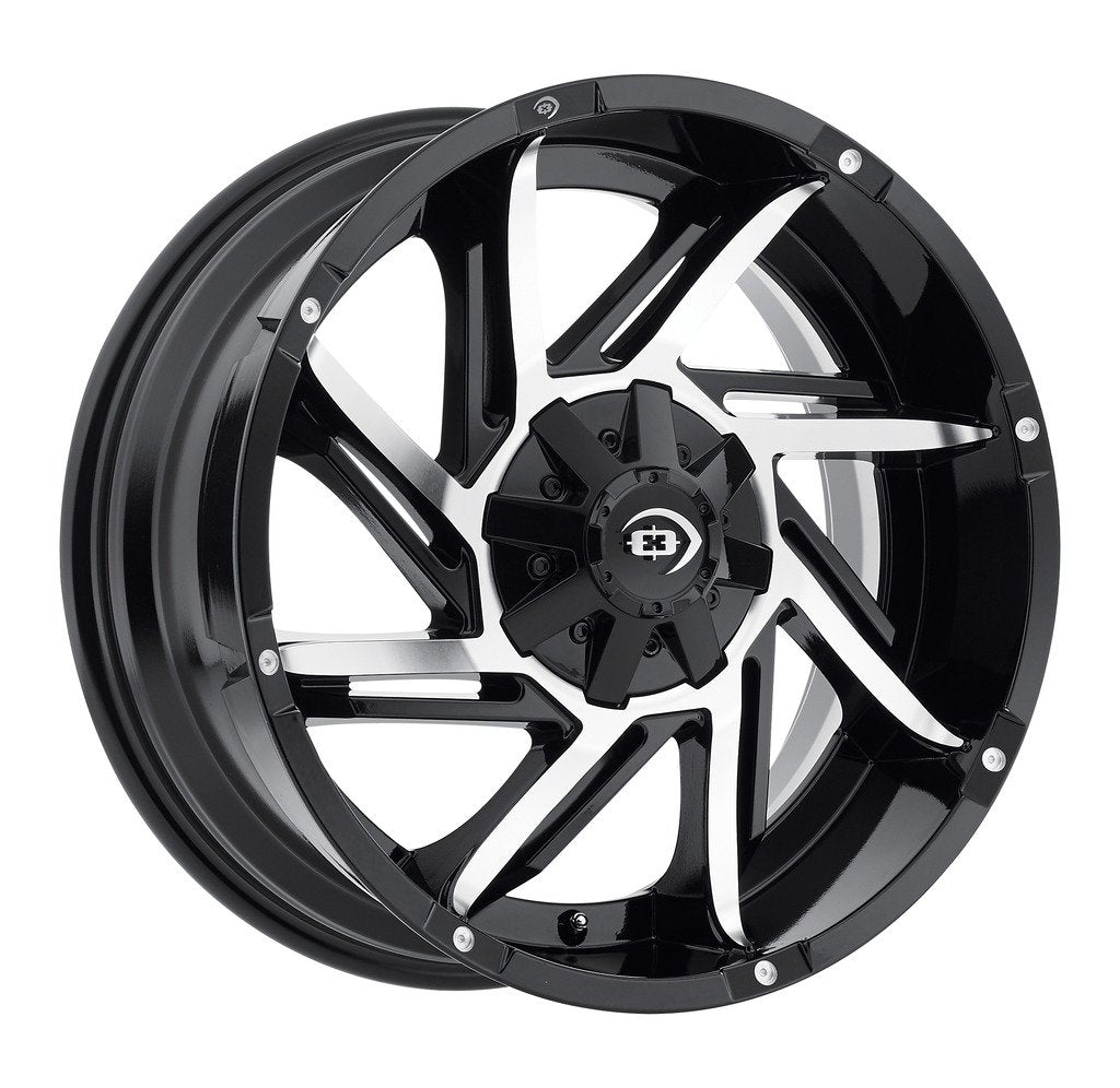 422 Vision Prowler Gloss Black Machined Face 20X9