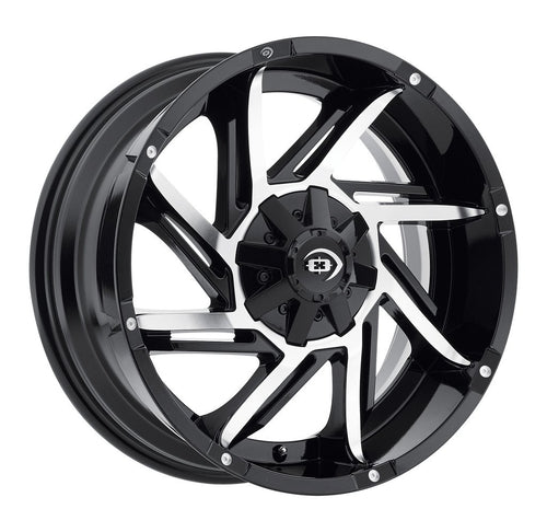 422 Vision Prowler Gloss Black Machined Face 20X9