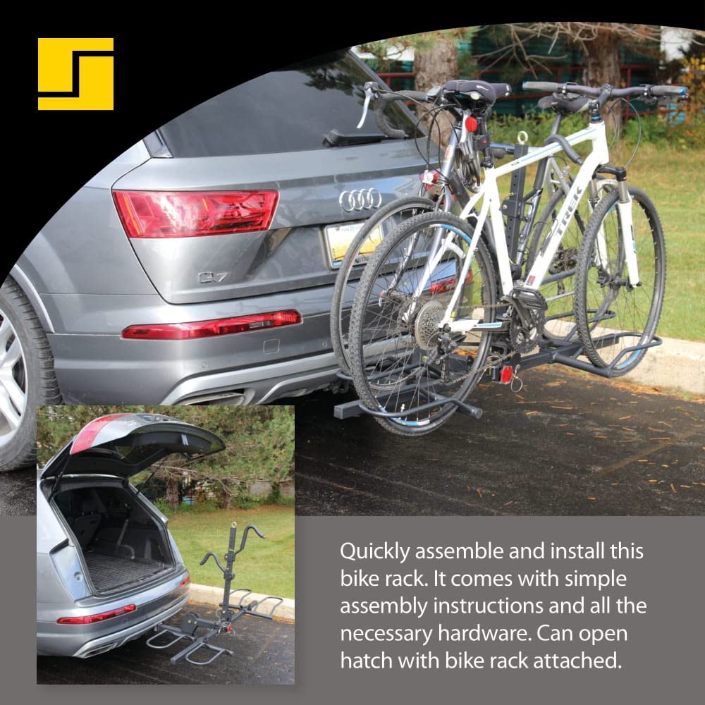 Hitch Mount Bike Carrier, Stromberg Carlson Bike Rack for Car, SUV, RV, Motorhome, Travel Trailer, 2-Bike Capacity, 2-Inch Receiver, BC-202 Model
