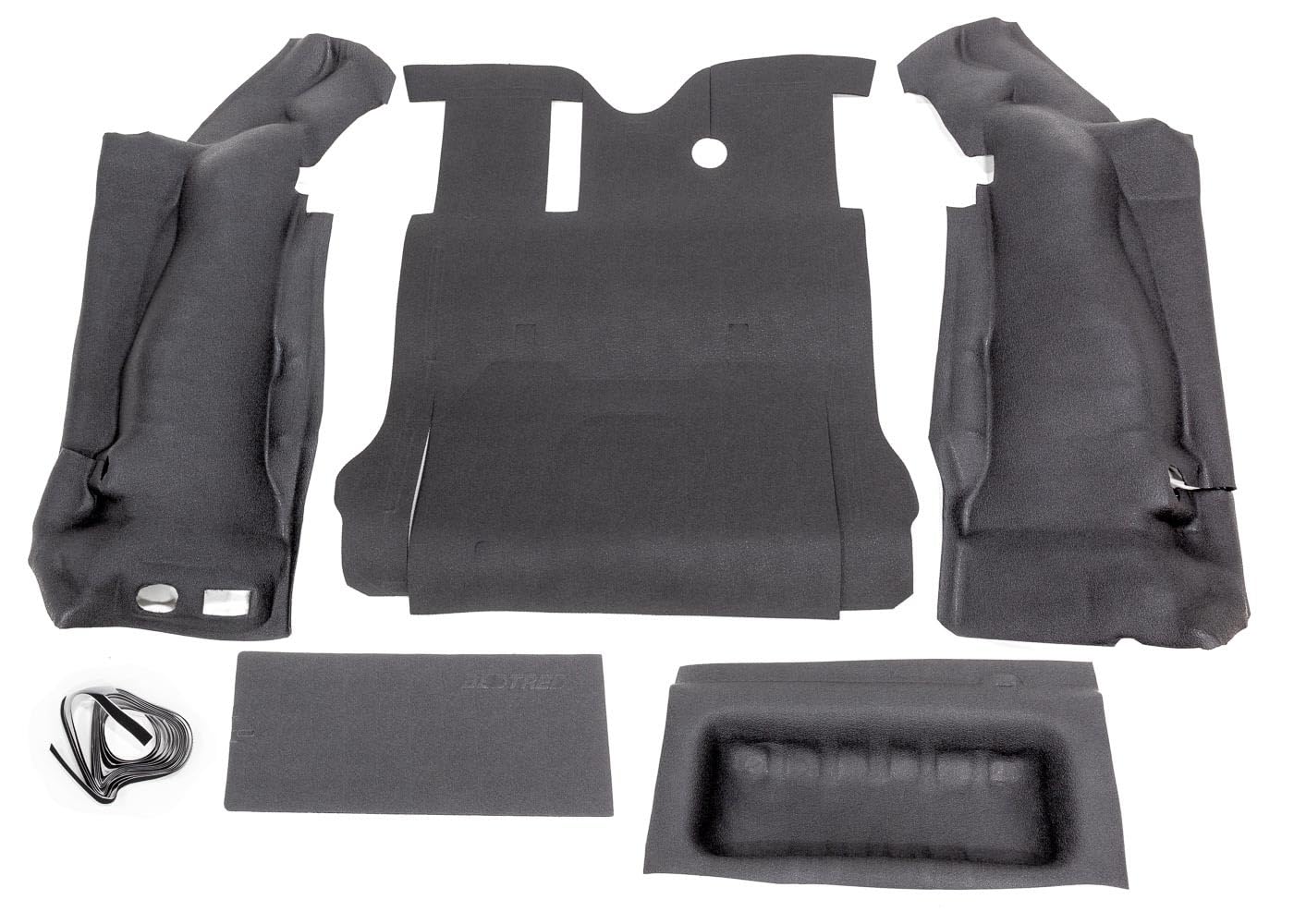 Jeep Bedtred - Bedrug | 2007 - 2010 Jeep Wrangler JK UNLTD 4 Door, Cargo Liner w/ Tailgate & Tub Liner | Grey - 5 pc. | BTJK07R4
