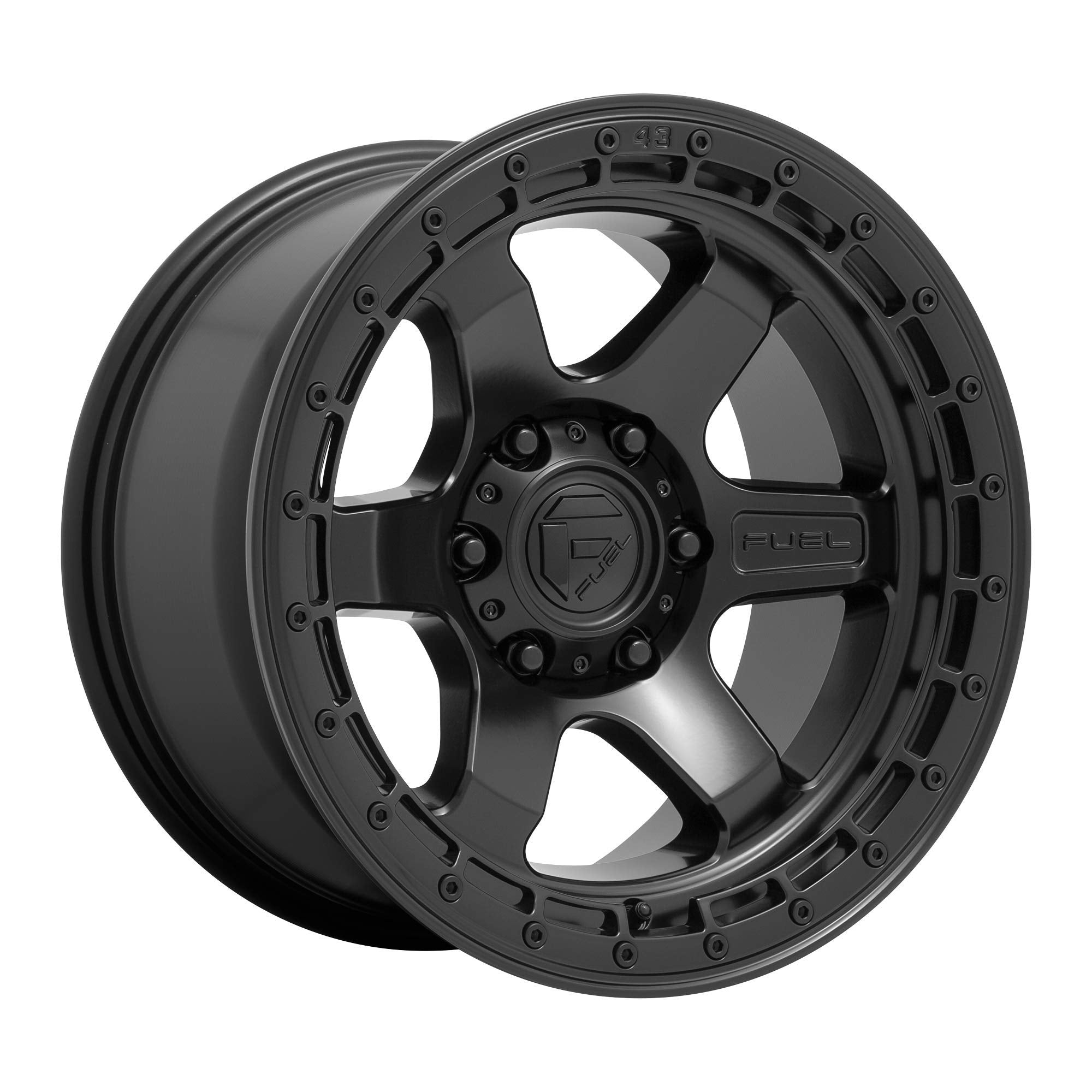 1PC Fuel D750 18X9 5X5.0 MT-BLK-BLK-RG 01MM - D75018907550