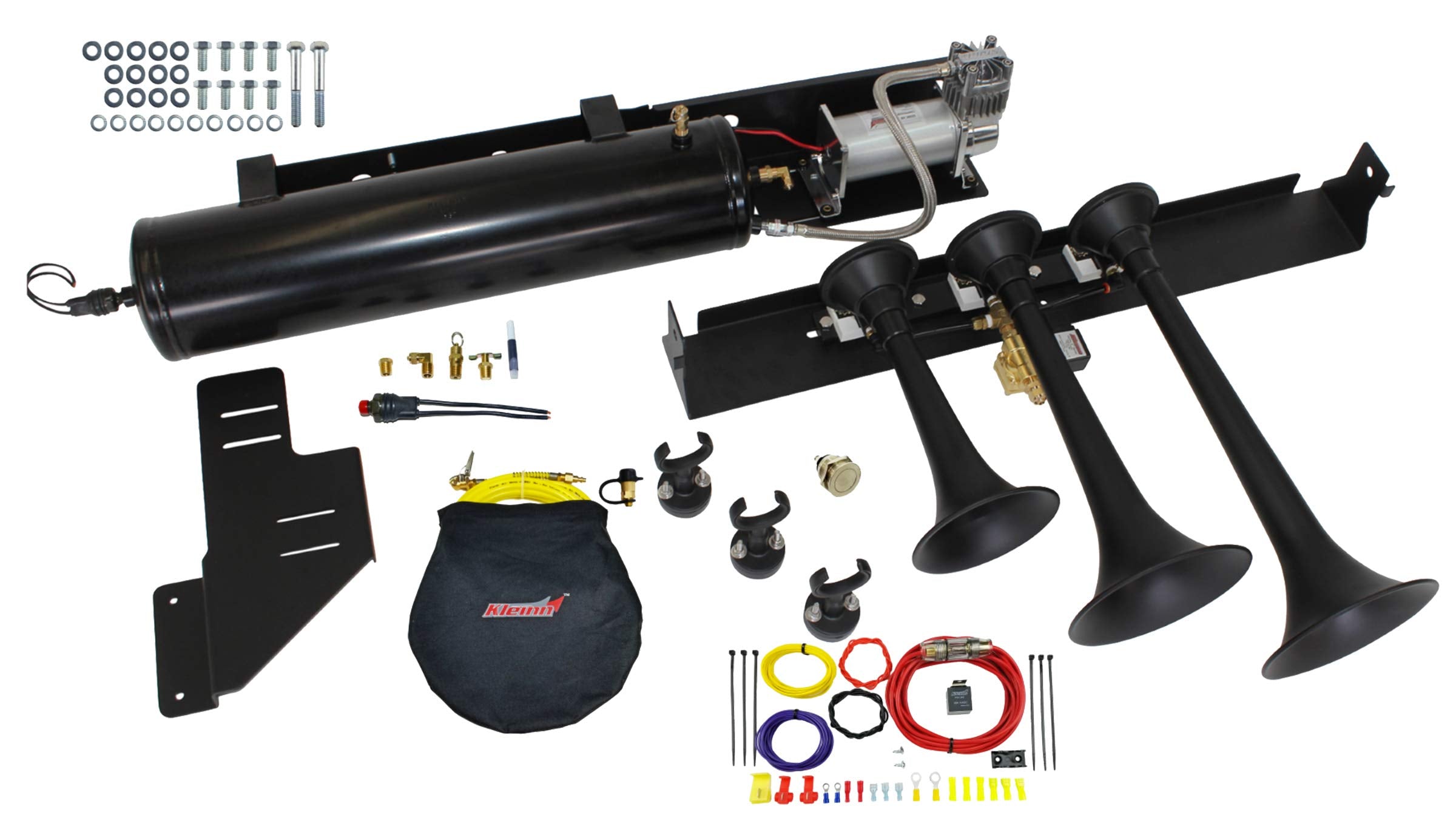 Kleinn Air Horns Bolt-On VELO-734 Train Horn/Ultimate Onboard Air System for Ford F-150/Ford Raptor Trucks