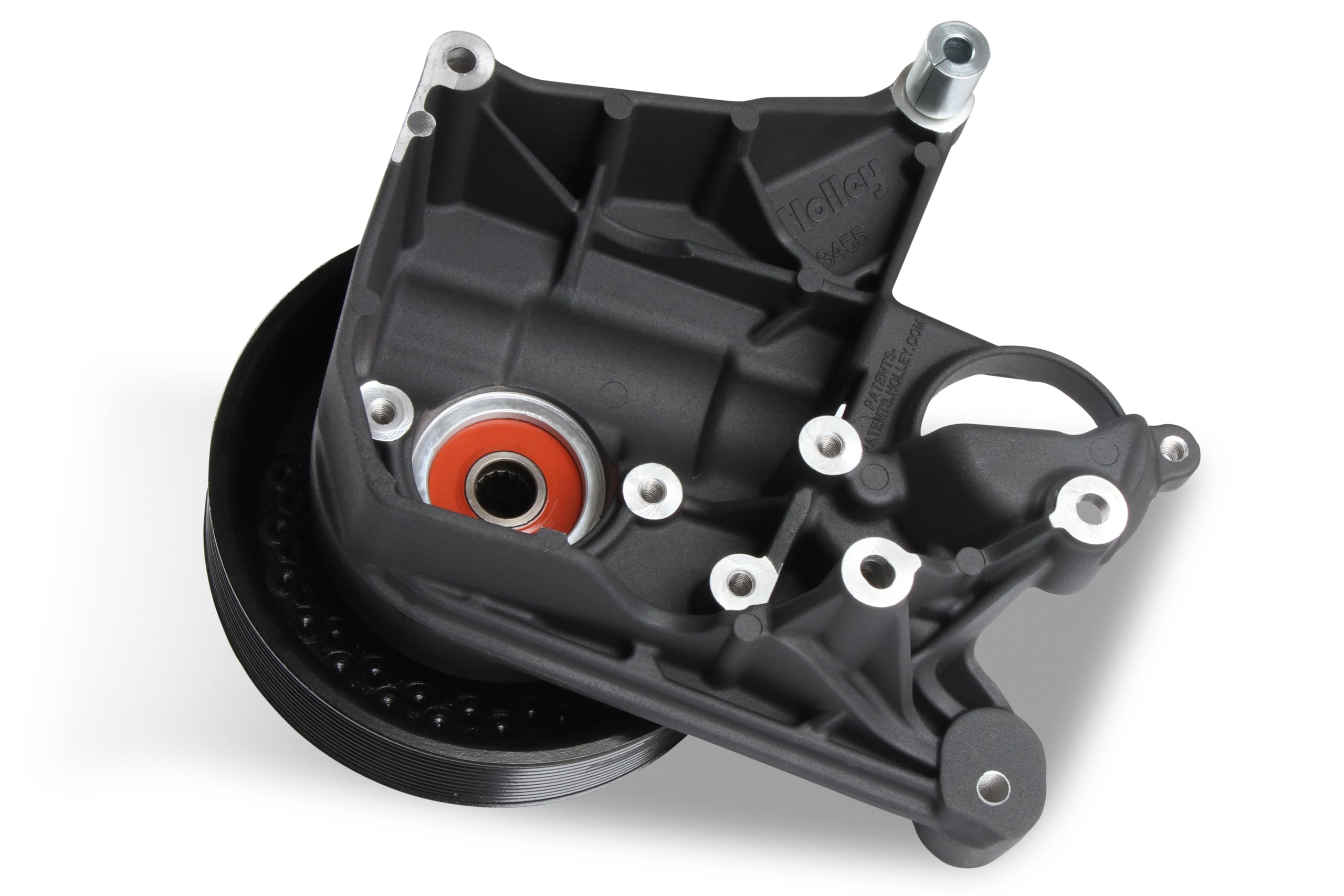 Power Steering Bracket Kit Holley 97-334BK with Long Spacer Black