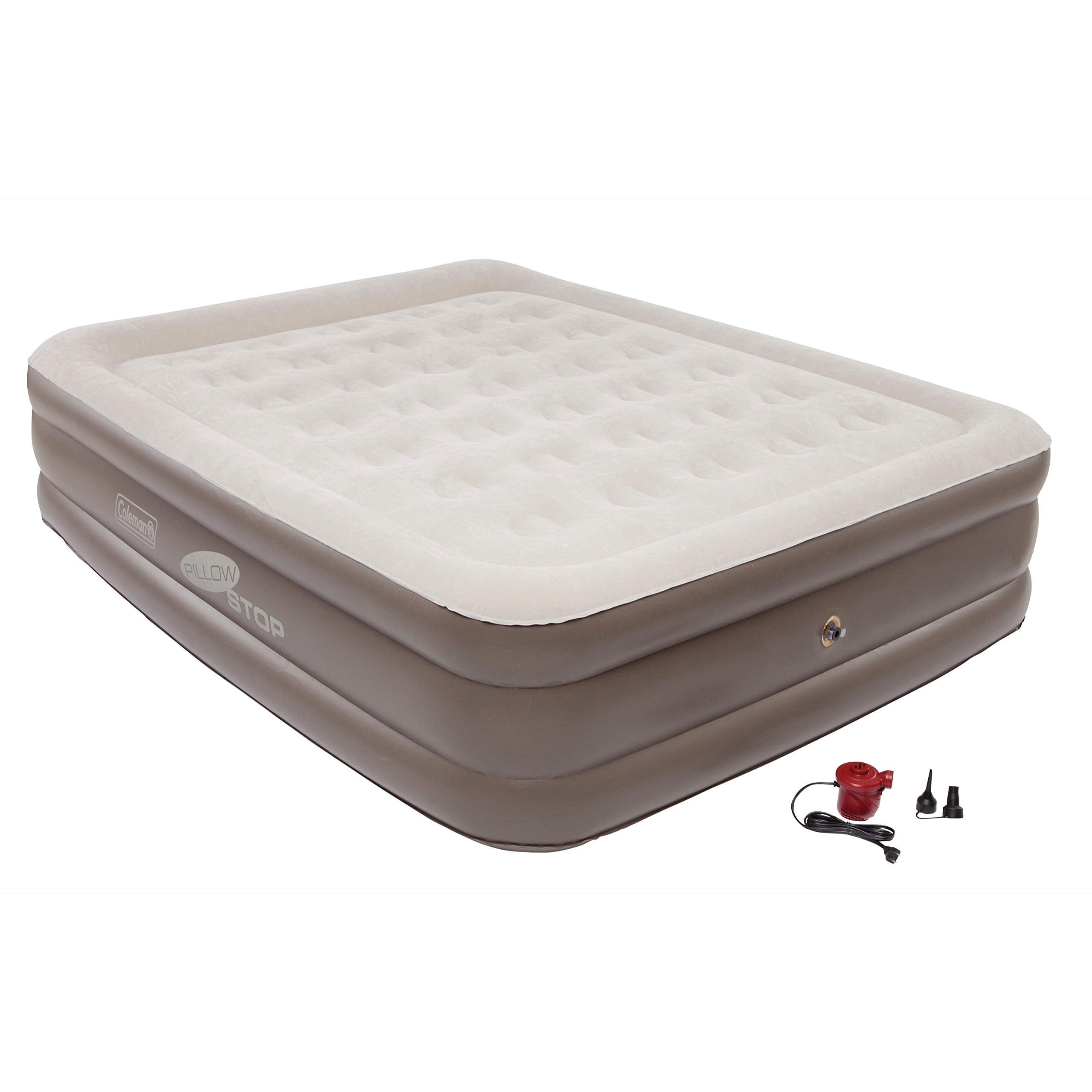Coleman PillowStop SupportRest Plus Double-High Airbed, Built-in 120V Pump, Secure Pillow, Suitable for Camping & Home Use