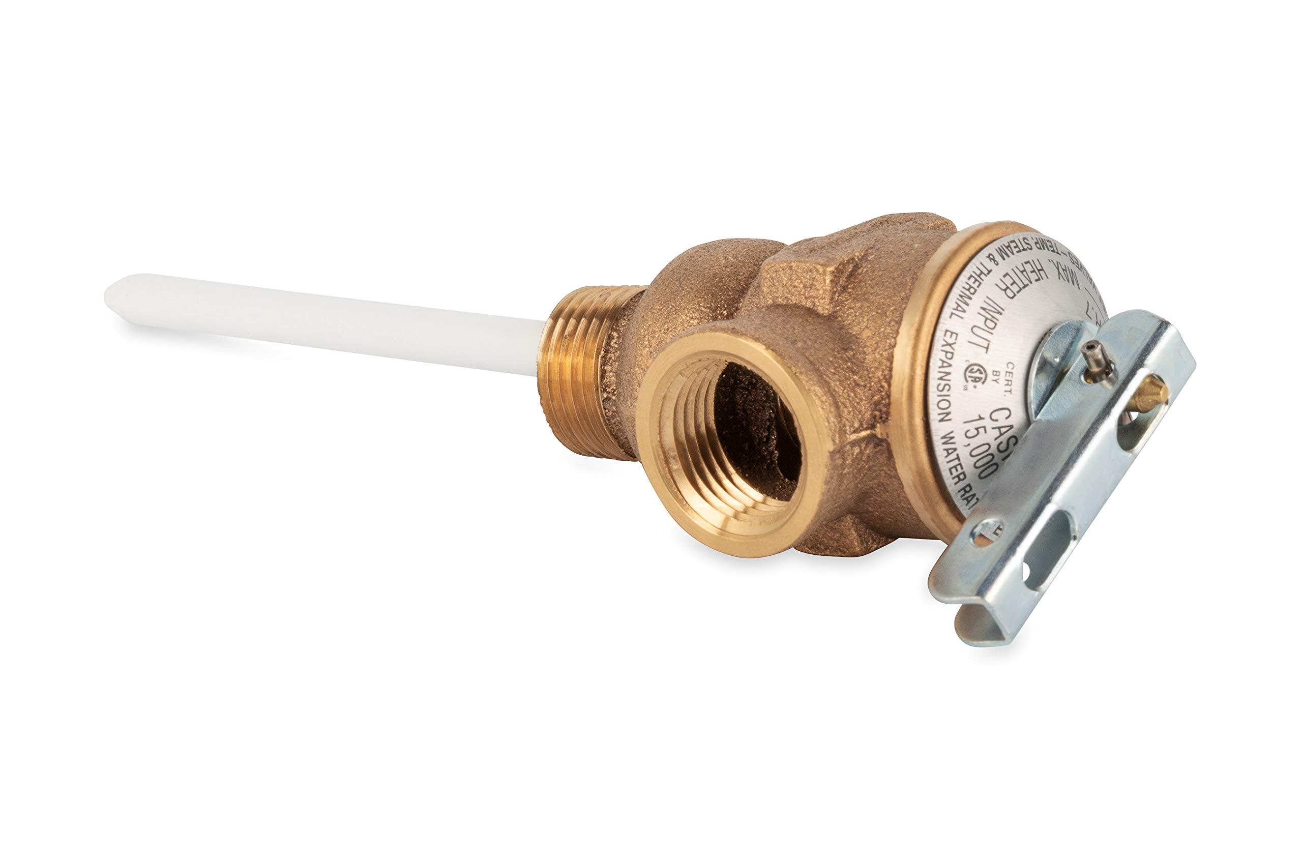 1/2" Camco Temperature and Pressure Relief Valve with 4" Epoxy-Coated Probe, Brown