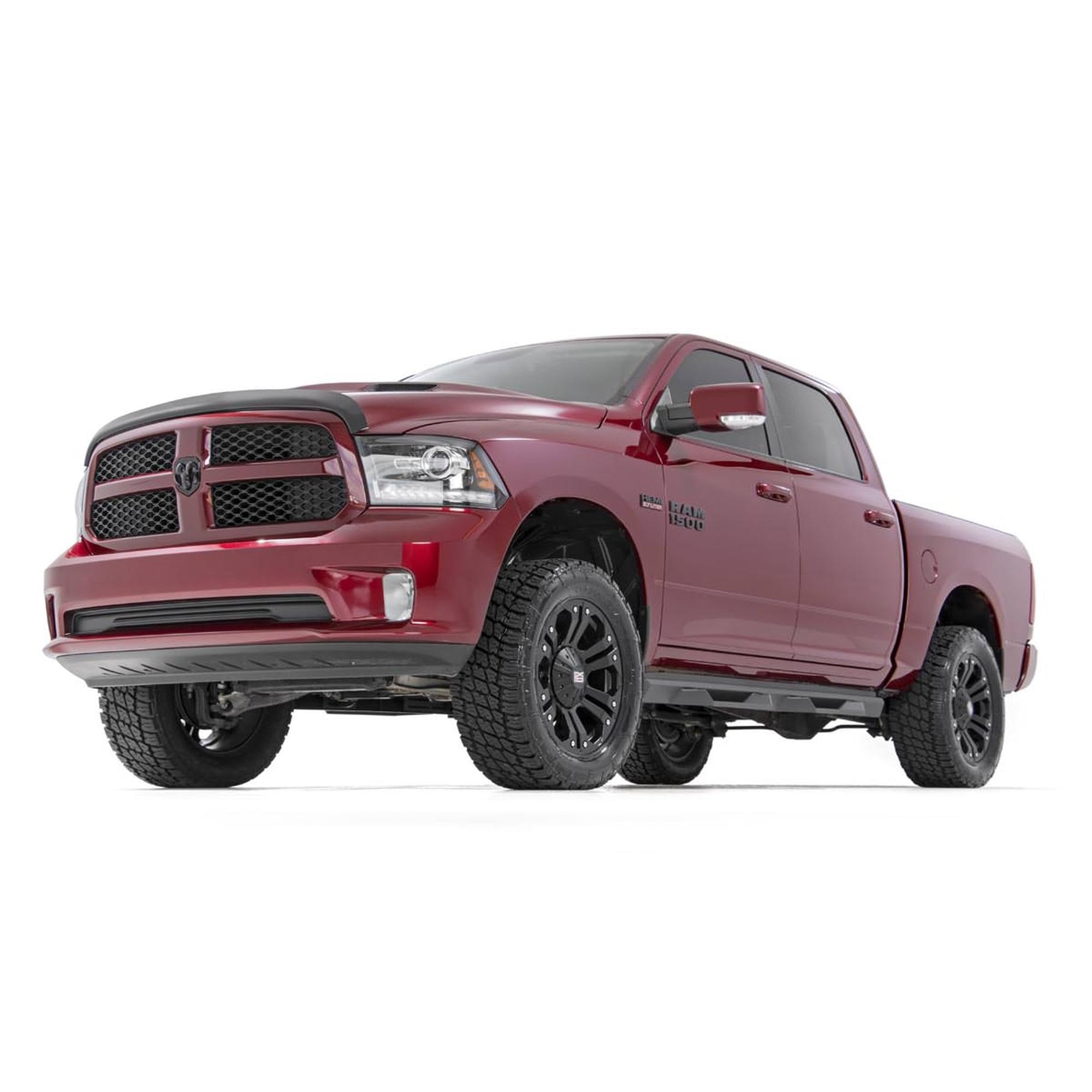 3" Rough Country Suspension Lift Kit with M1 Struts & M1 Rear Shocks for Ram 1500 4WD (2012-2018) - Red Upper Control Arms