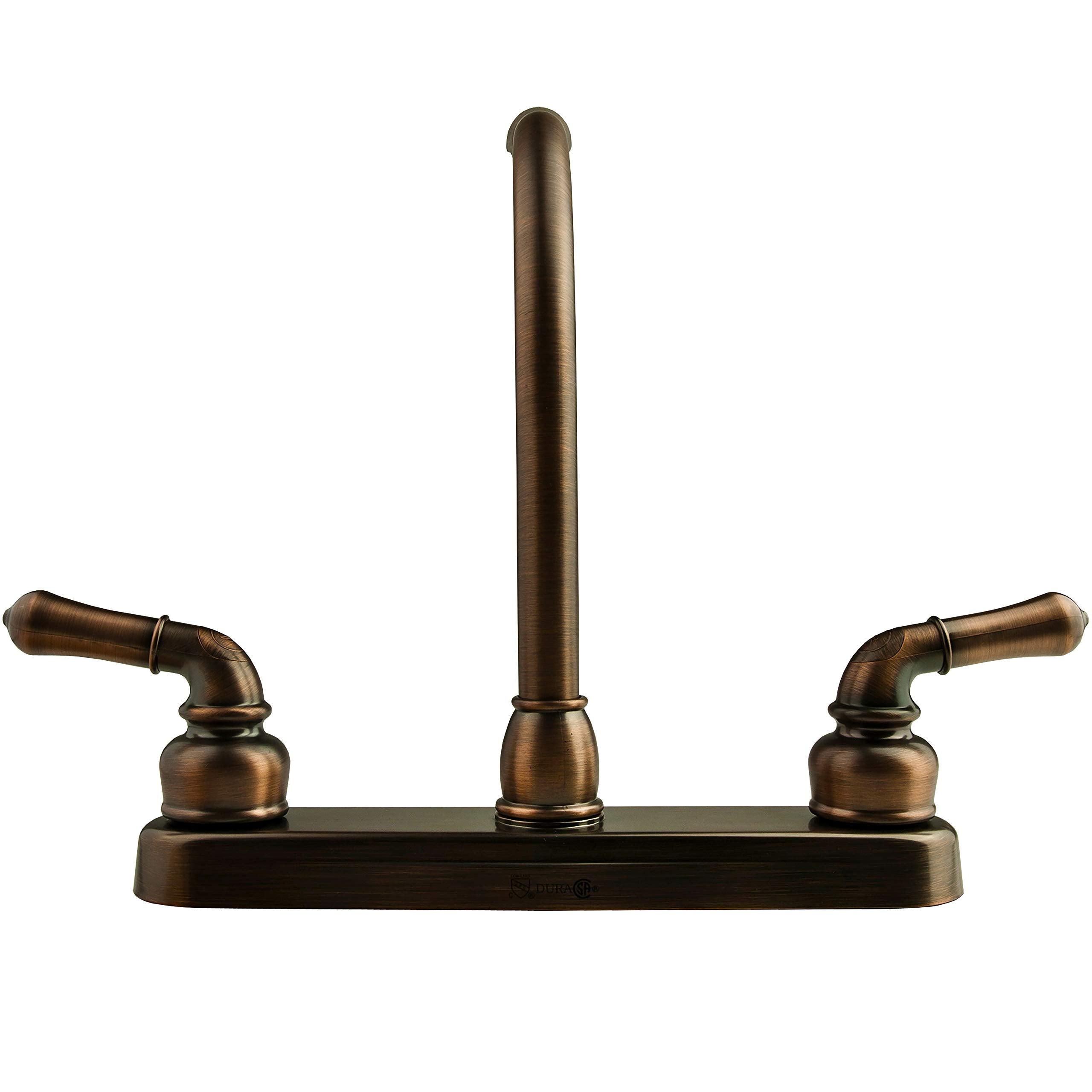 Hi-Rise Dura Faucet DF-PK210C-ORB Kitchen Sink Faucet with Classical Levers (Oil Rubbed Bronze)