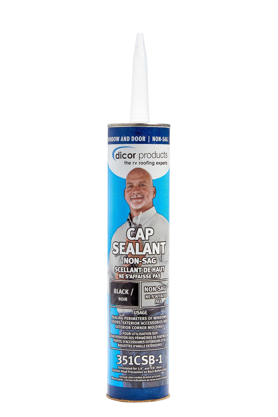 Dicor HAPS-Free 351CSB-1 Cap Sealant - Black, Ideal for RV Window and Door Maintenance
